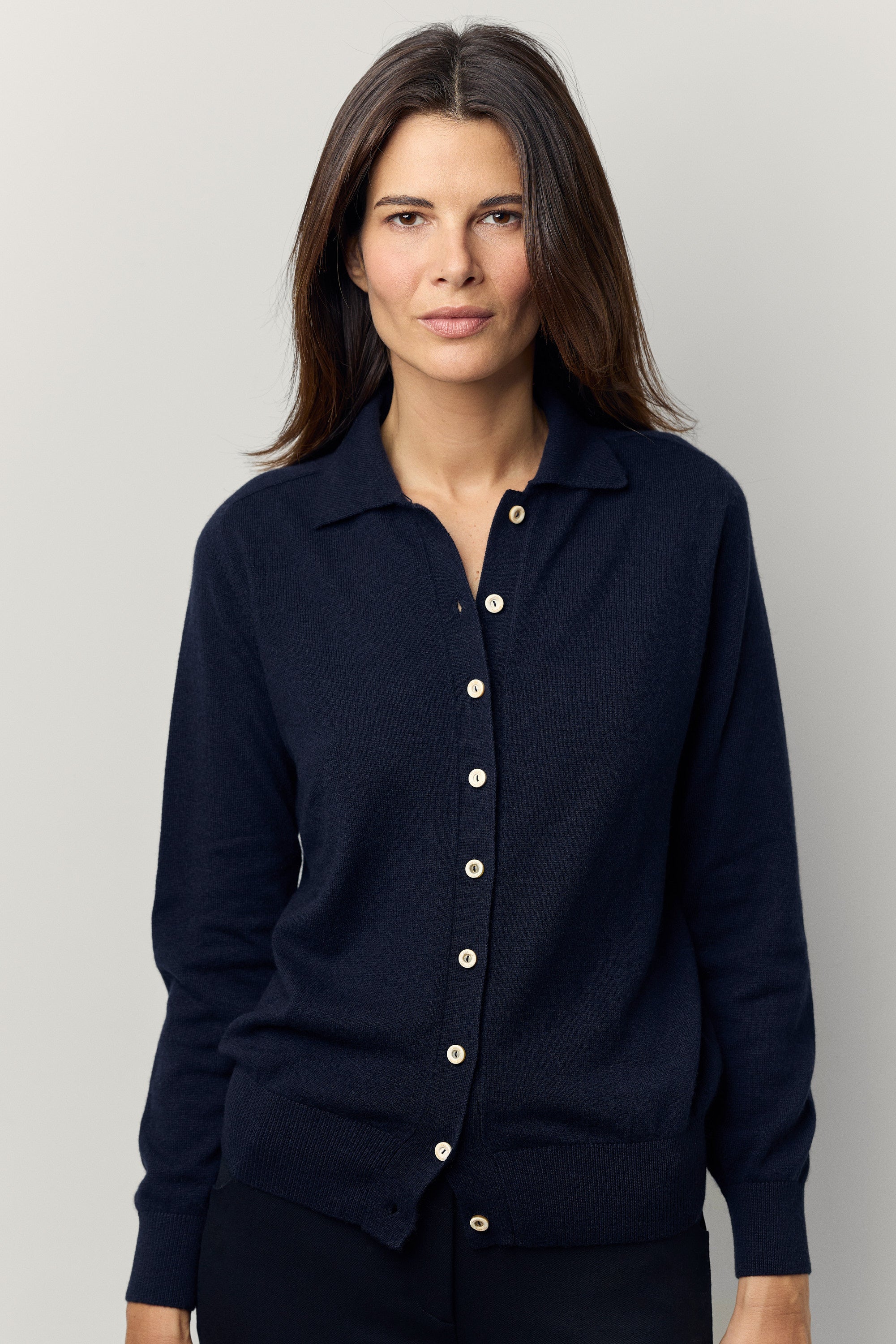 Mink collar cardigan
