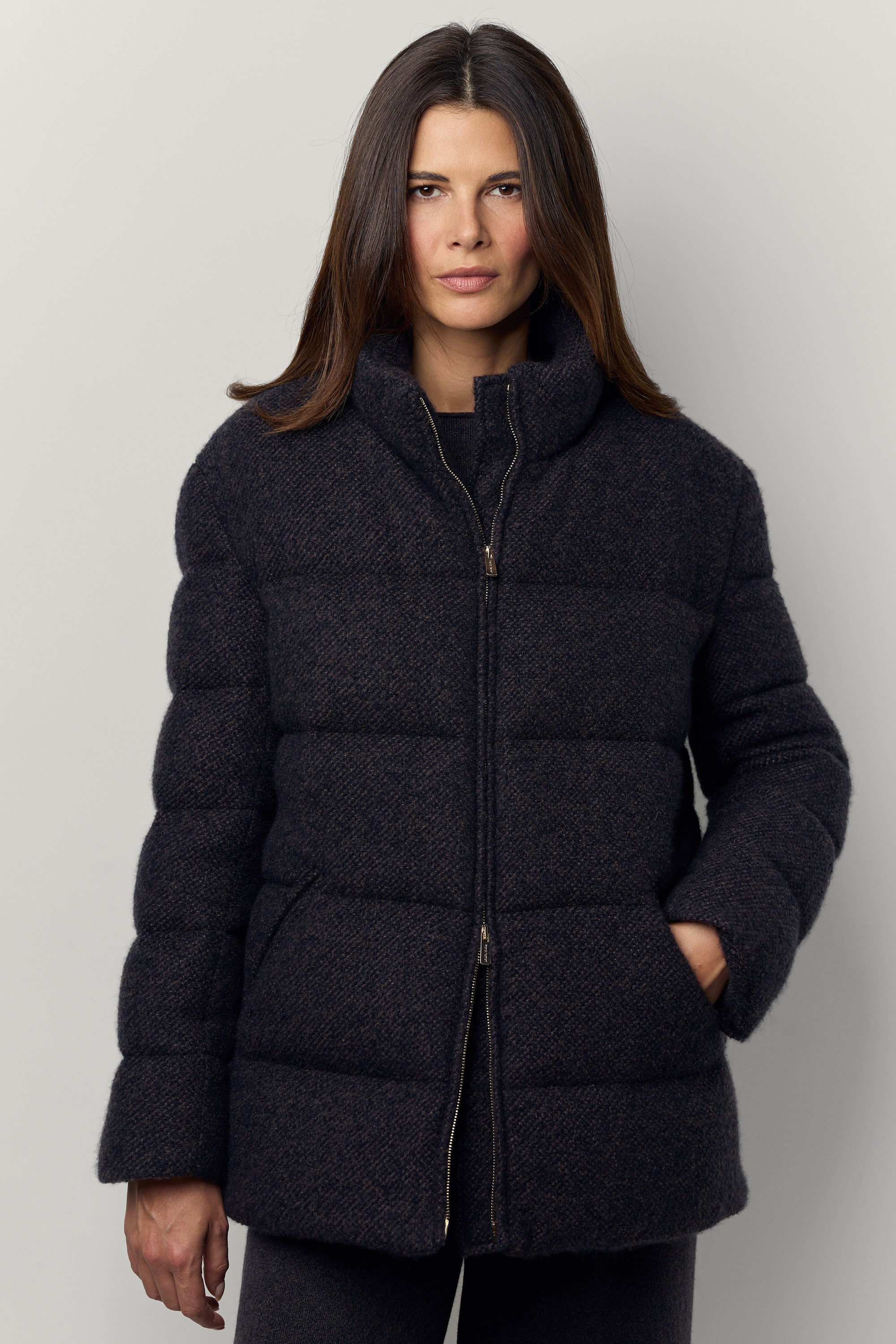 Cashmere puffer jacket