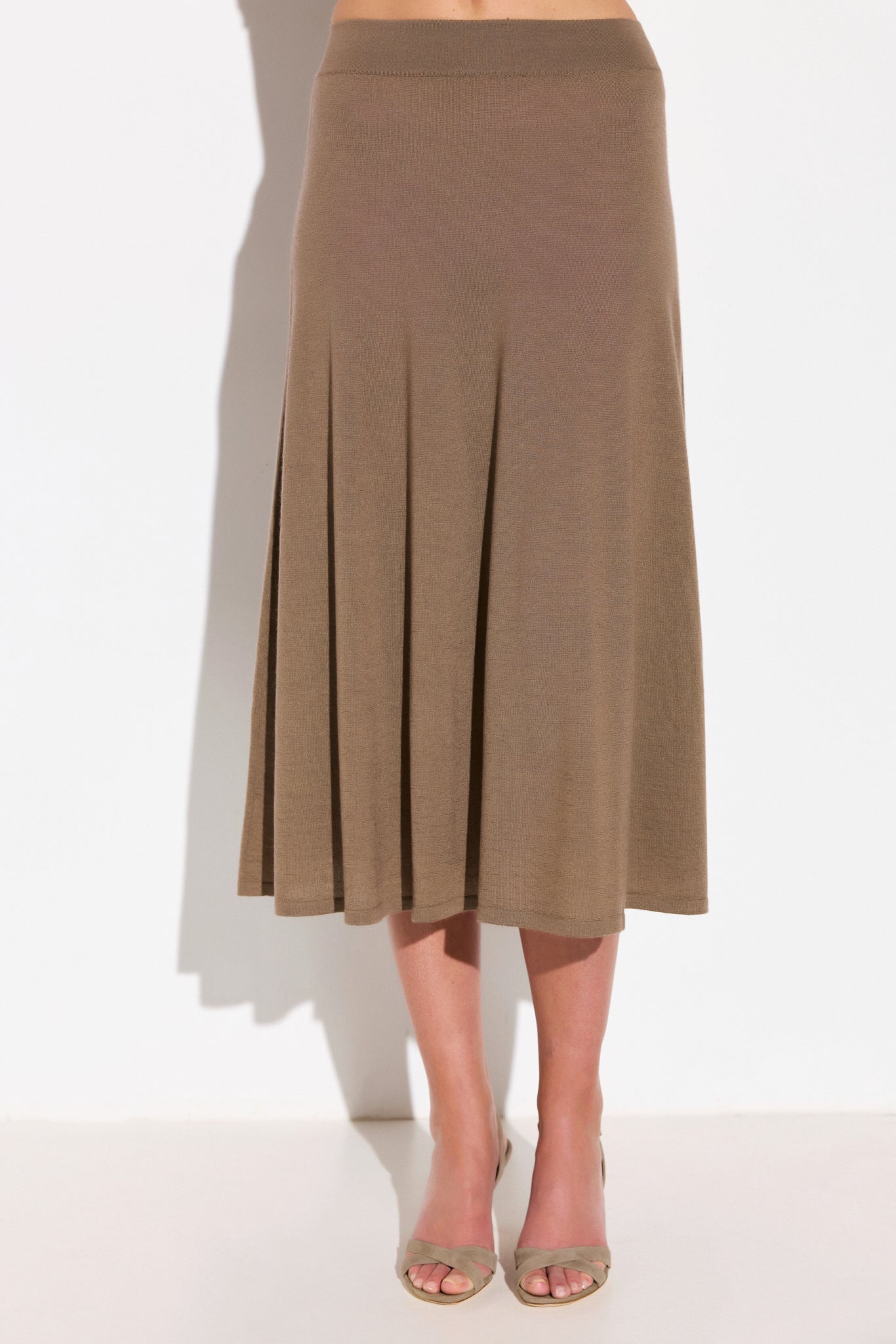 Jupe longue en cachemire et soie