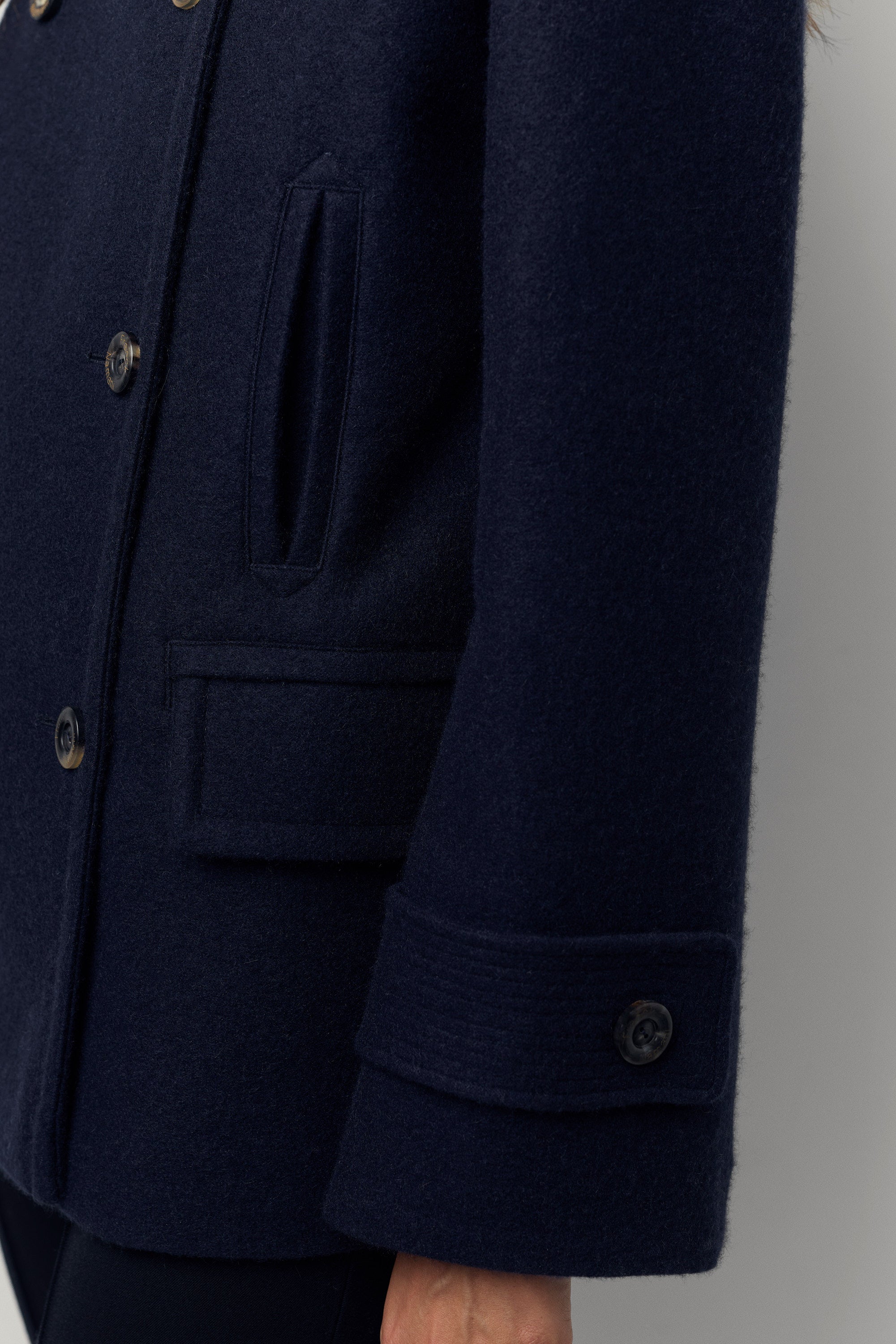 Cashmere felt pea coat