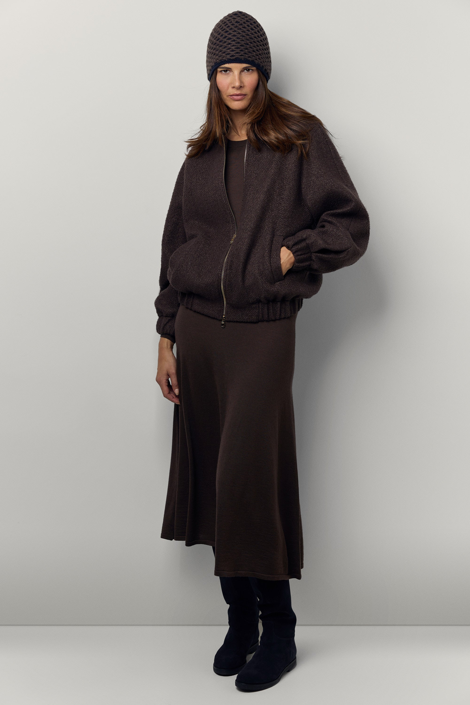 Blouson en cachemire natté