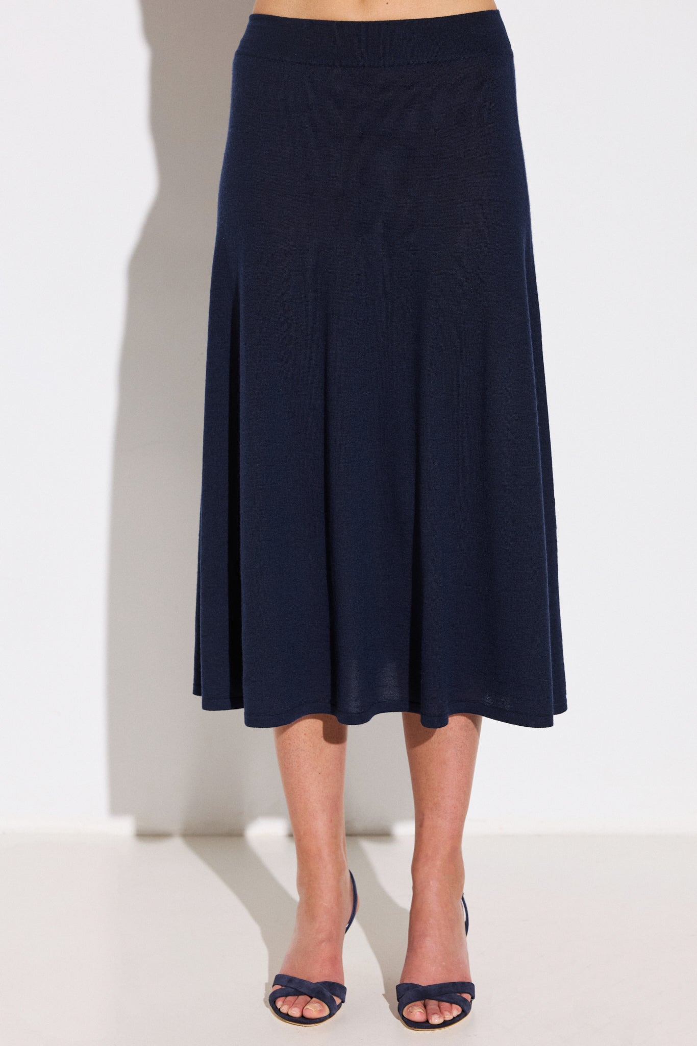 Jupe longue en cachemire et soie