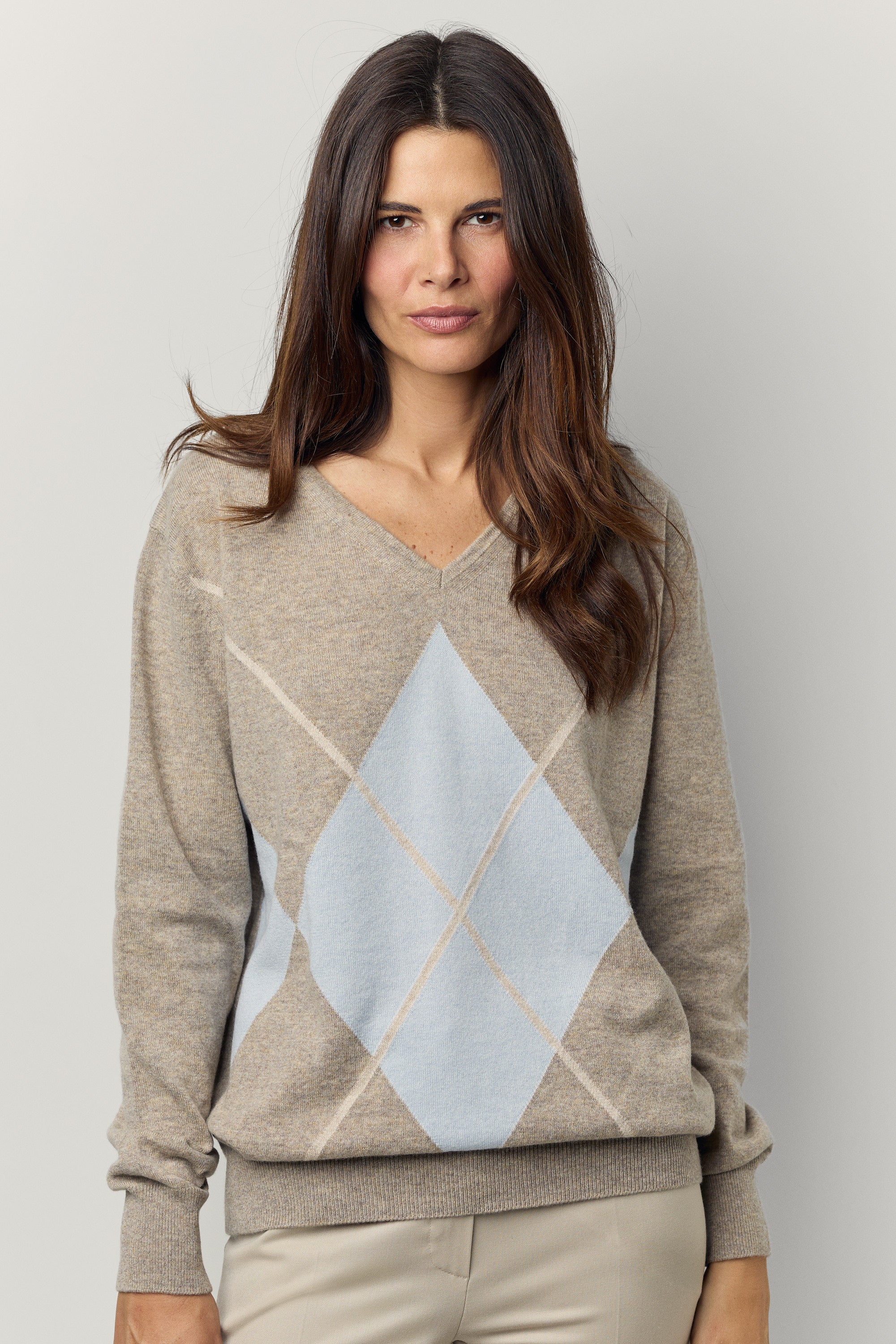 Pull col V Jaquard Oversize