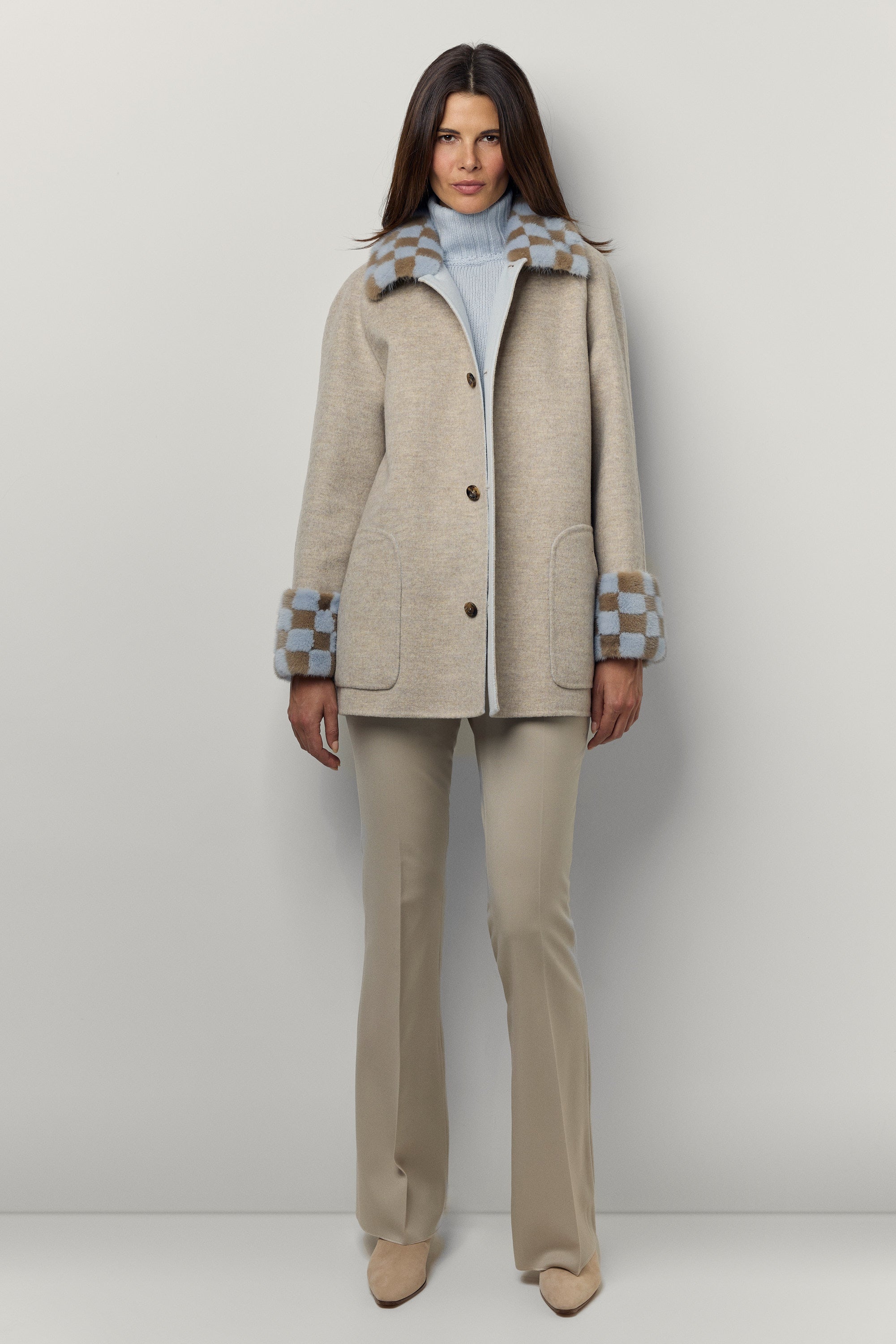 Gio cashmere and mink coat
