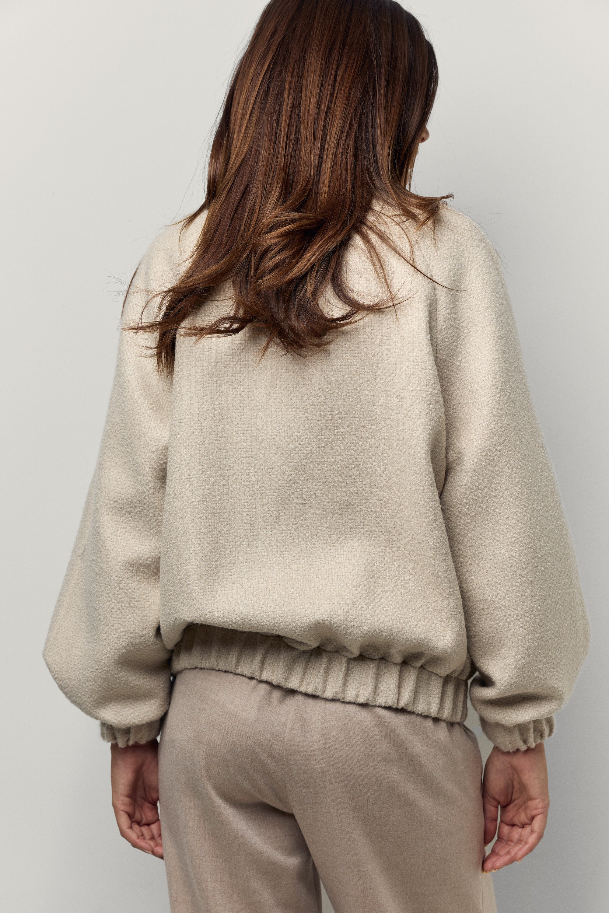 Blouson en cachemire natté