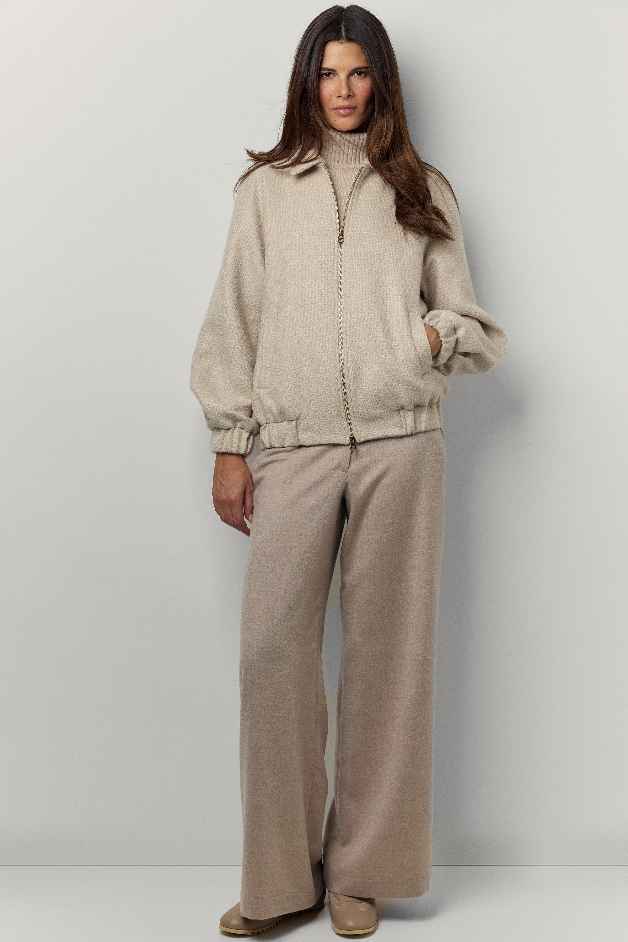 Blouson en cachemire natté
