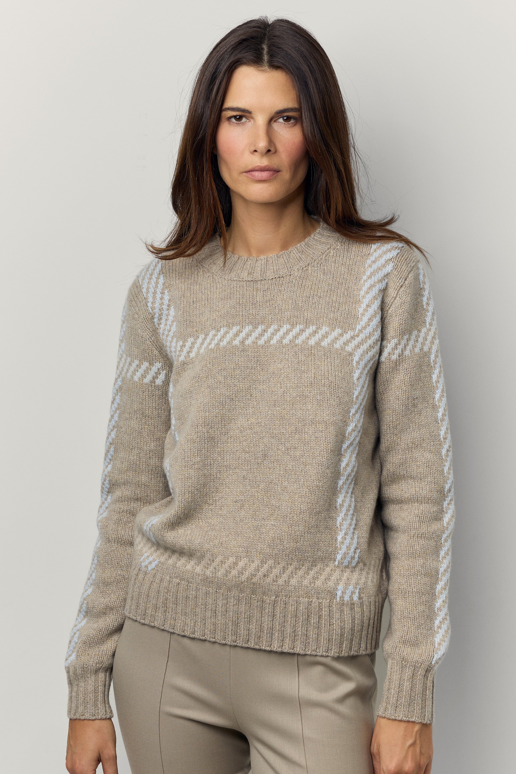 Pull Tartan en cachemire fleece