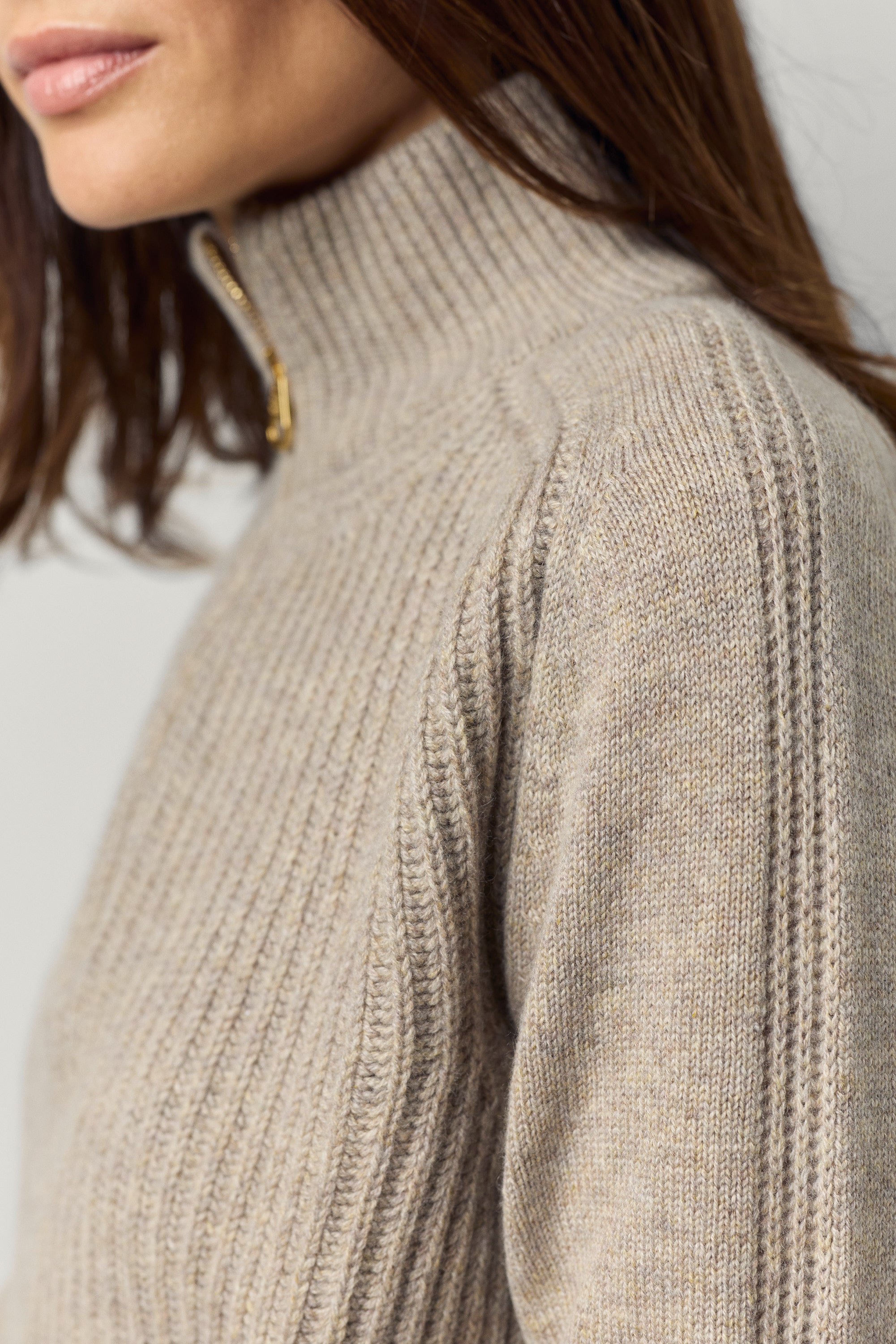 Pull en cachemire à col zippé