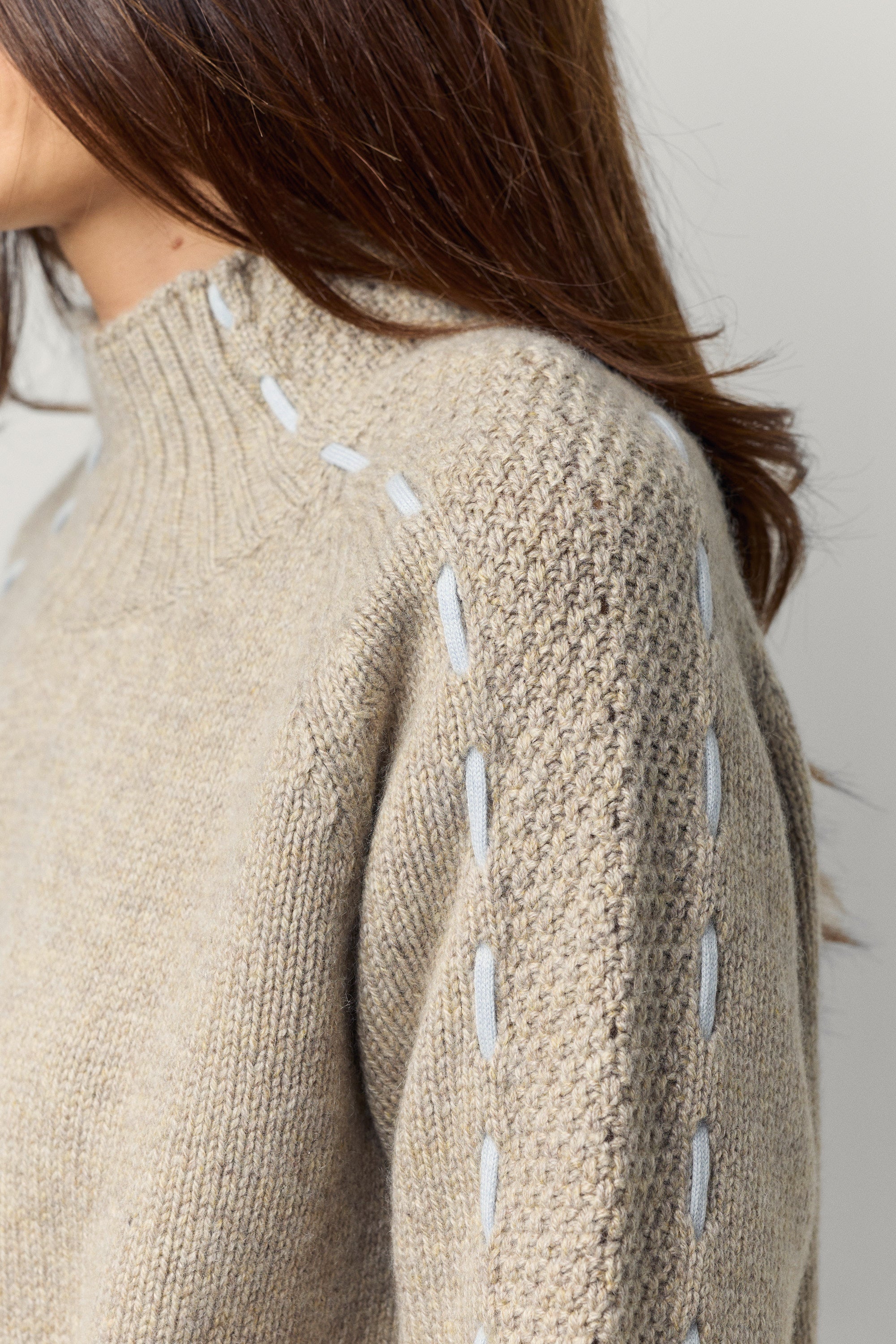 Cashmere sweater with embroidered details