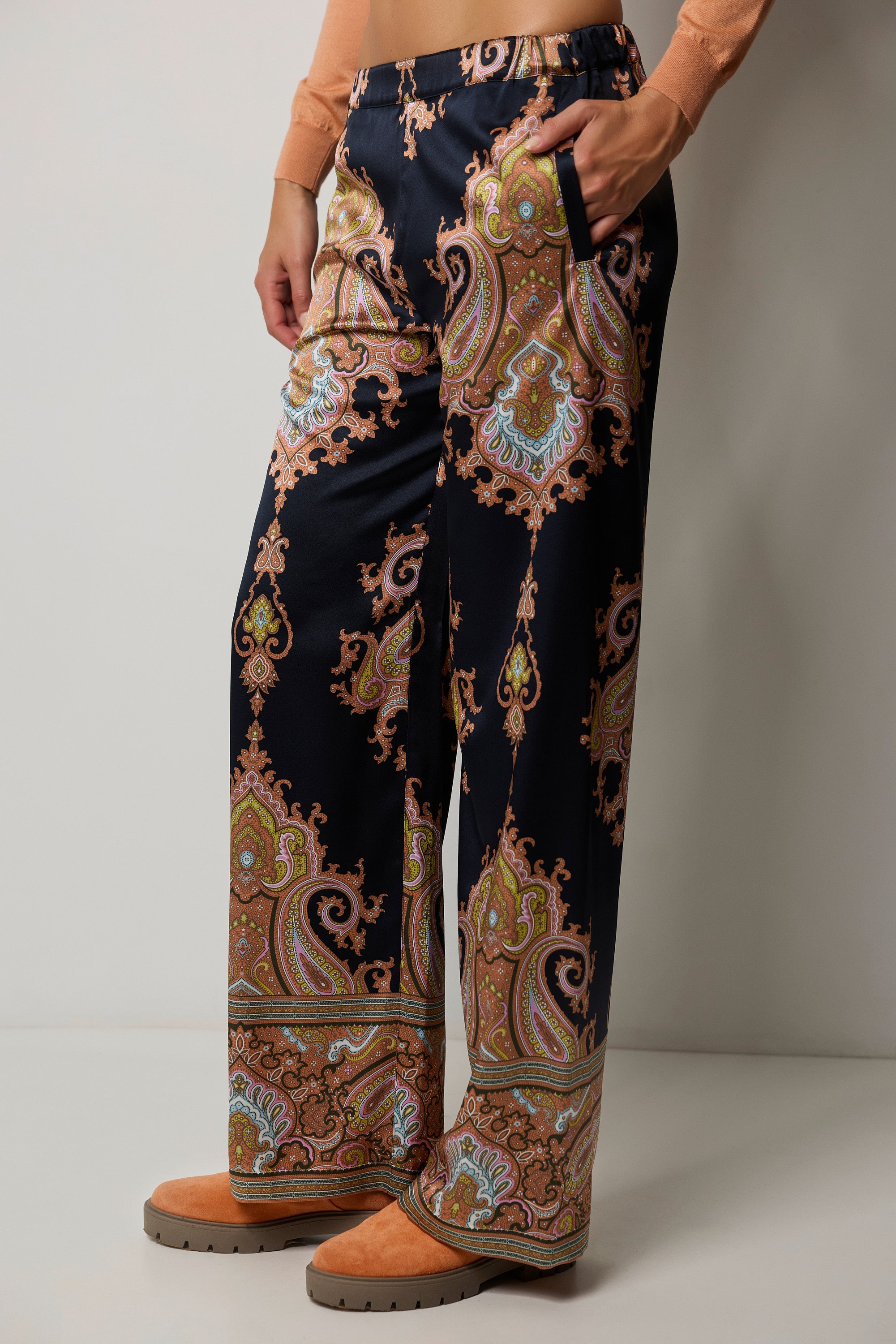 Pantalon en soie STAMPATA