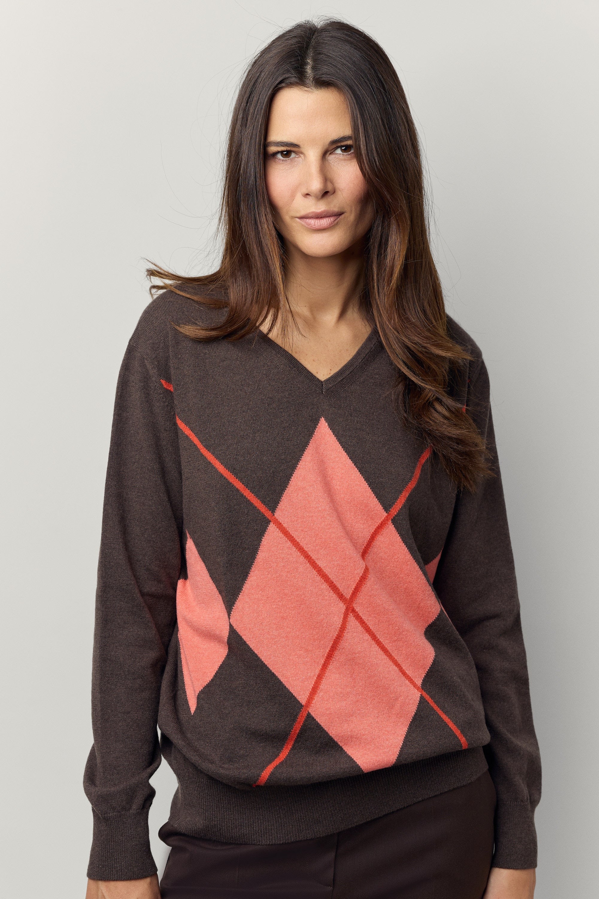 Pull col V Jaquard Oversize
