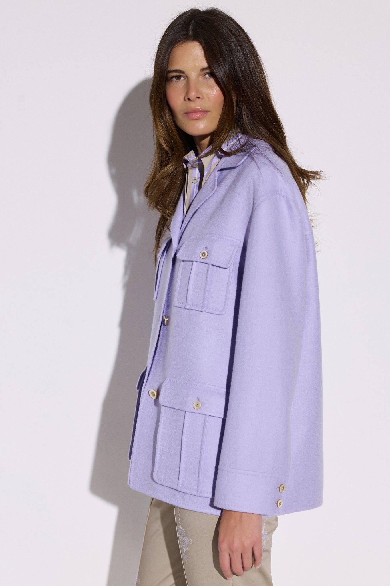 Veste Saharienne en baby cachemire