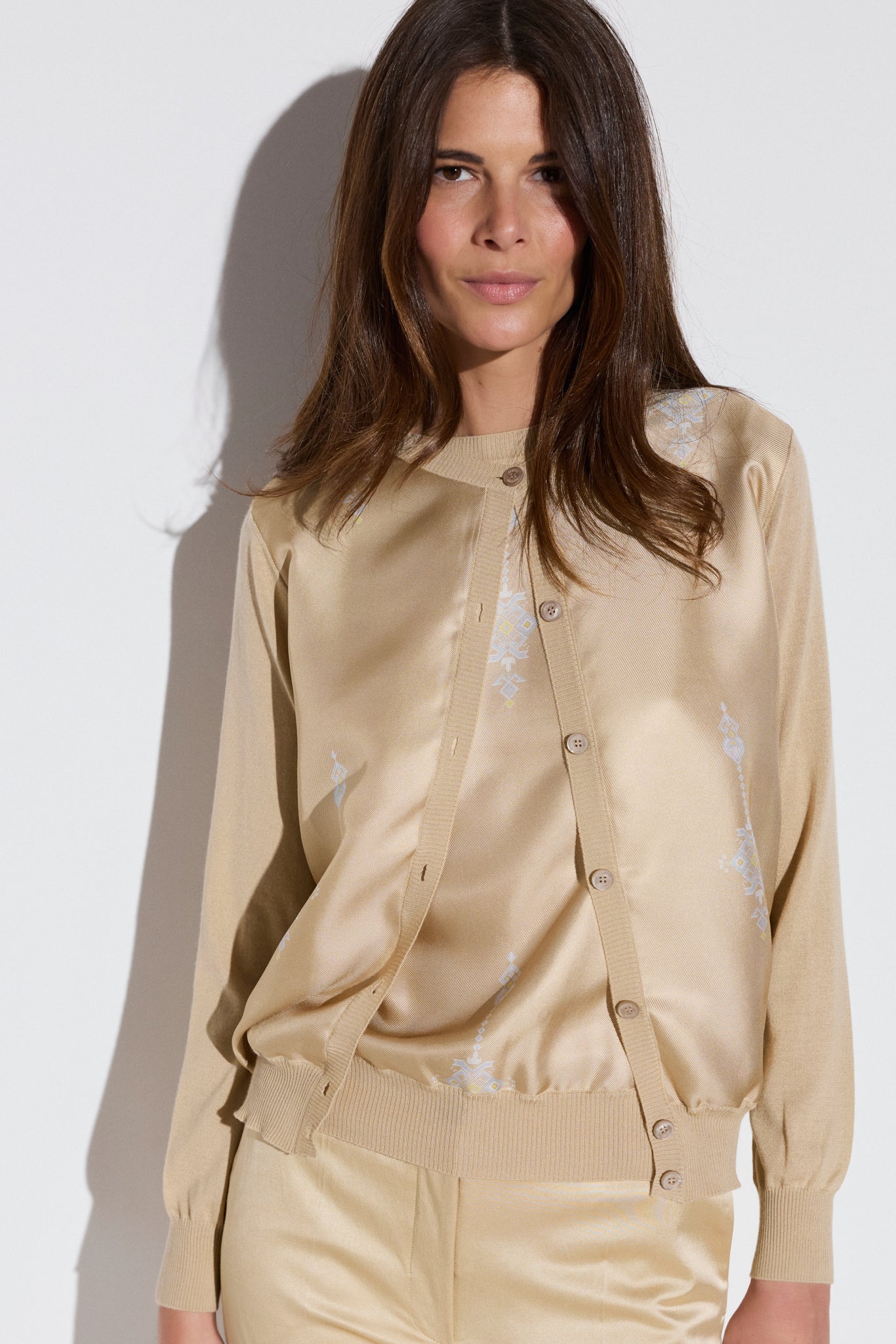 PEARL cashmere and silk cardigan