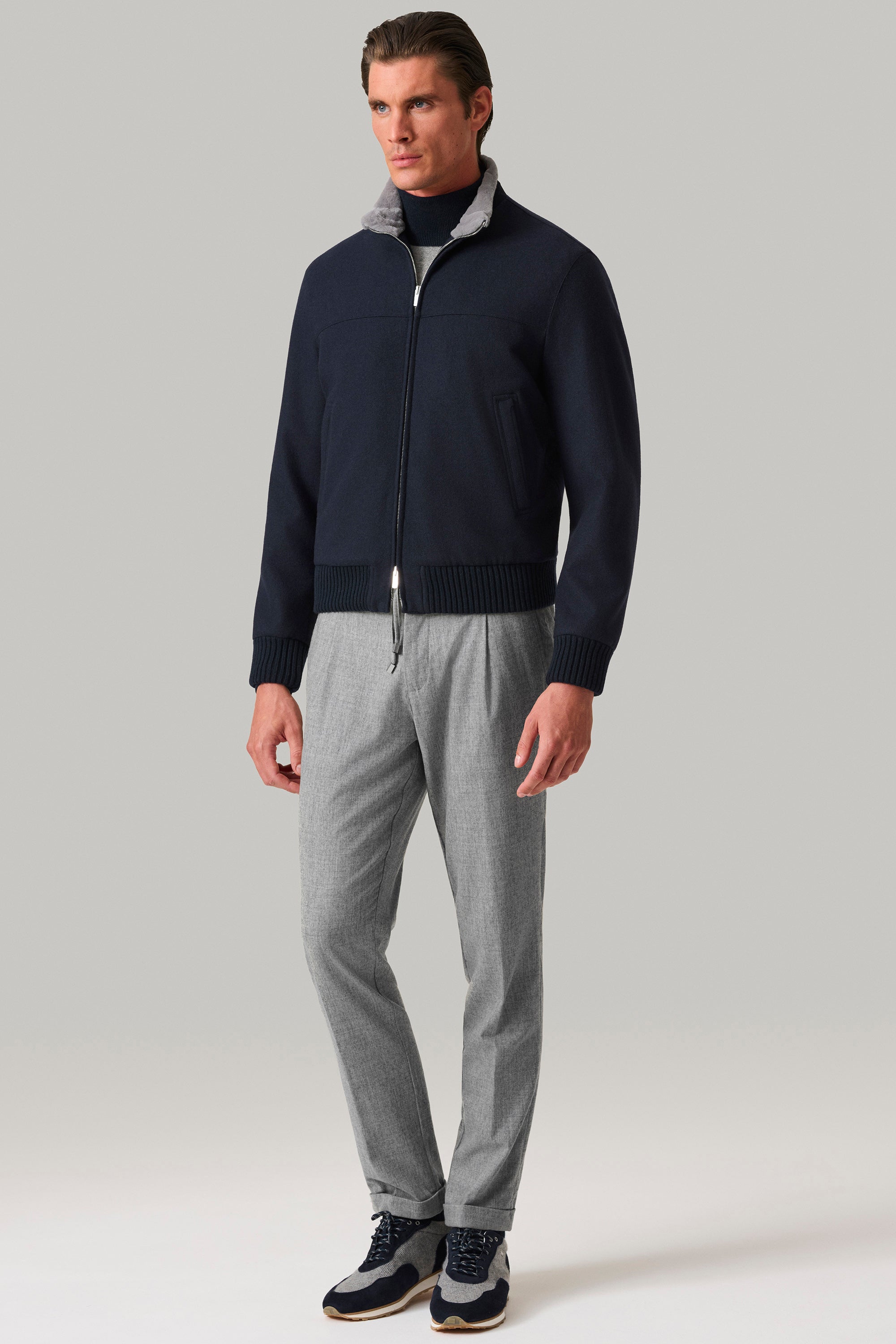 CONFORT jacket in cashmere felt and mink