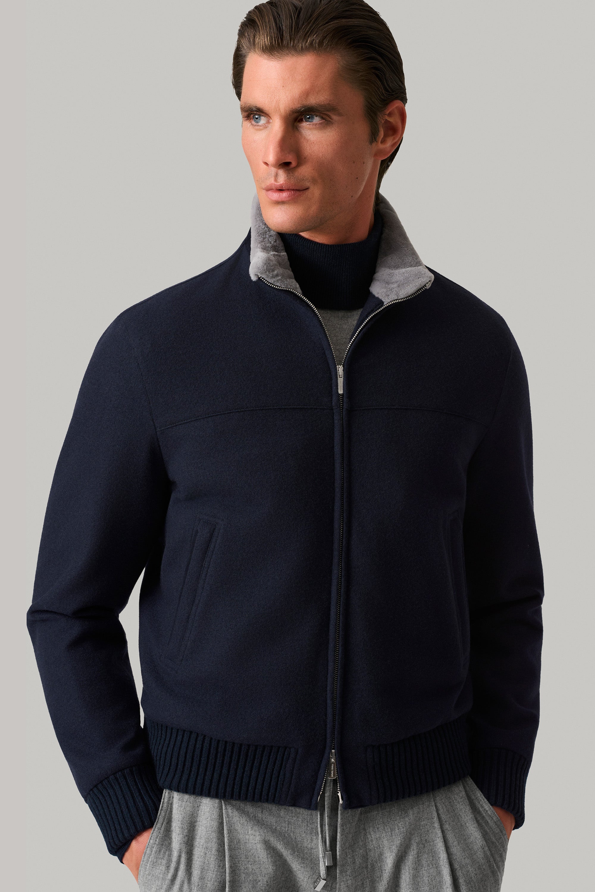 CONFORT jacket in cashmere felt and mink