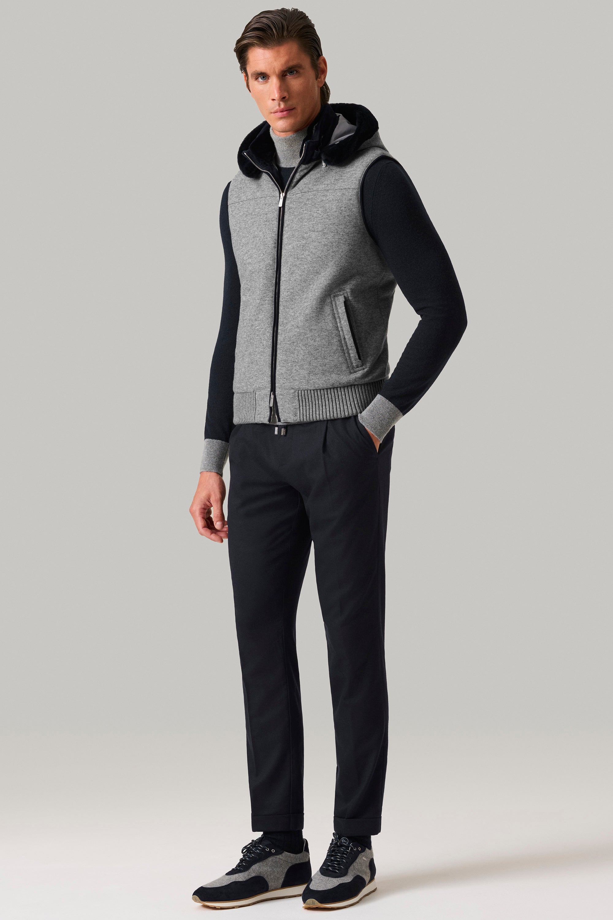 Gilet ELVIS en cachemire felt et vison
