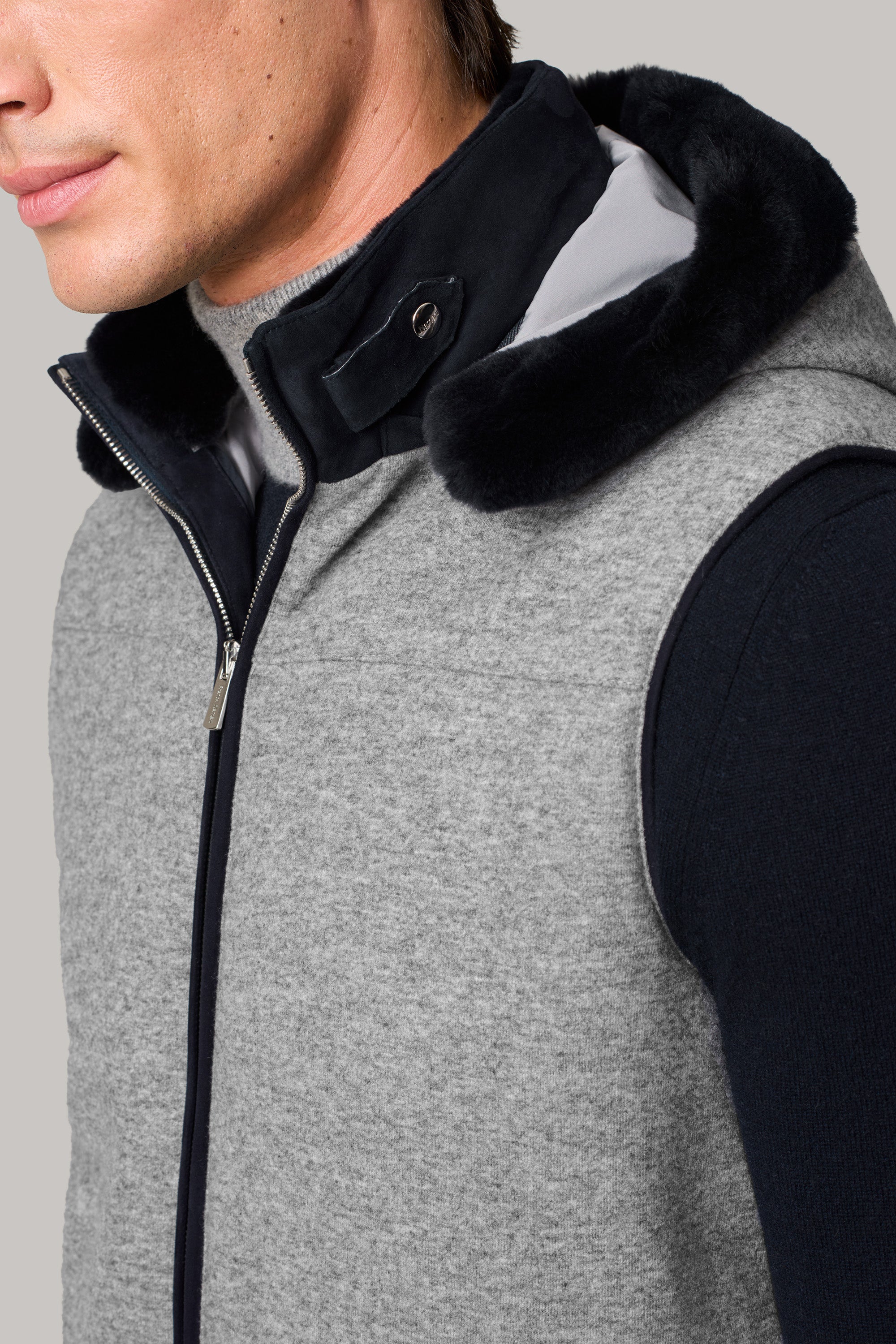 Gilet ELVIS en cachemire felt et vison