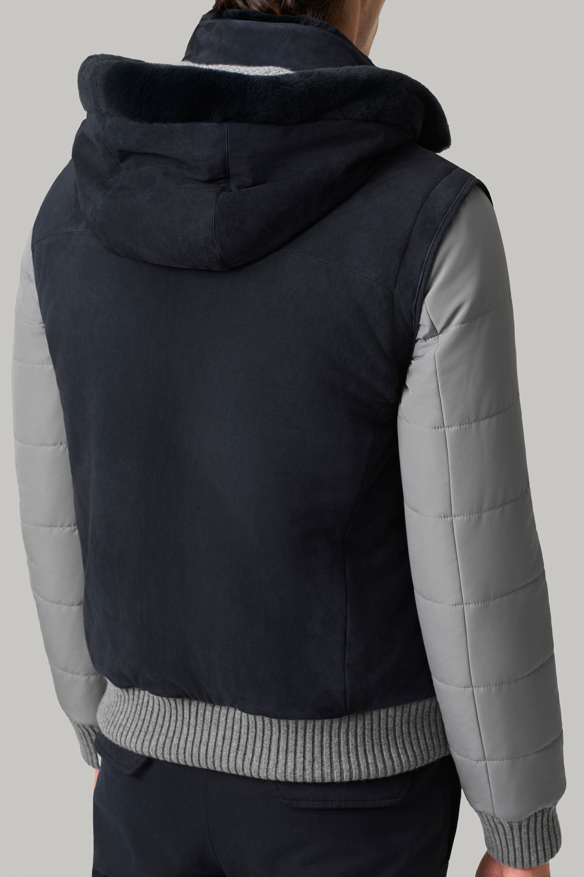 BRIDGE jacket in ultra-light suede and silk nylon