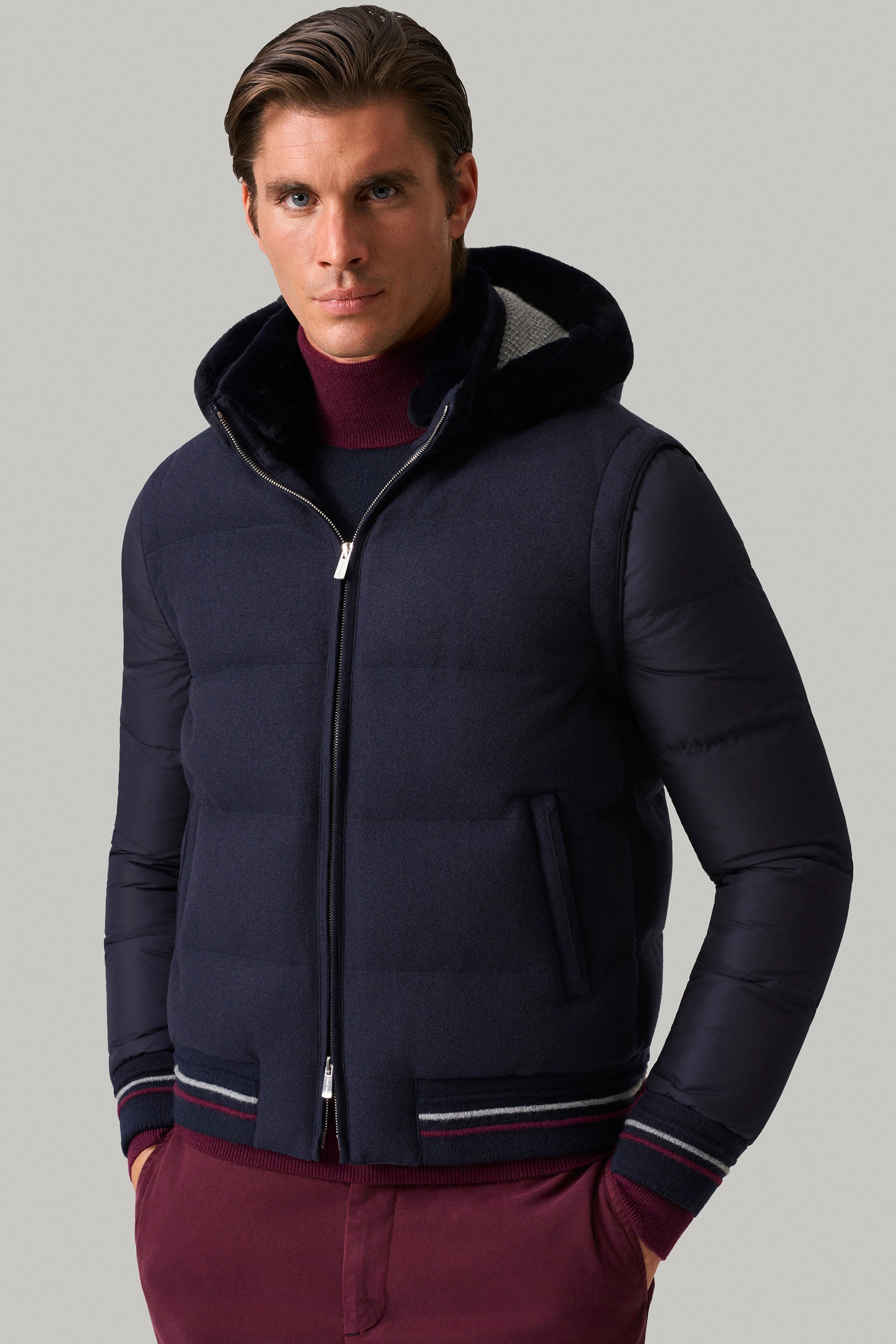 BRIDGE jacket in ultimum cashmere® felt and mink