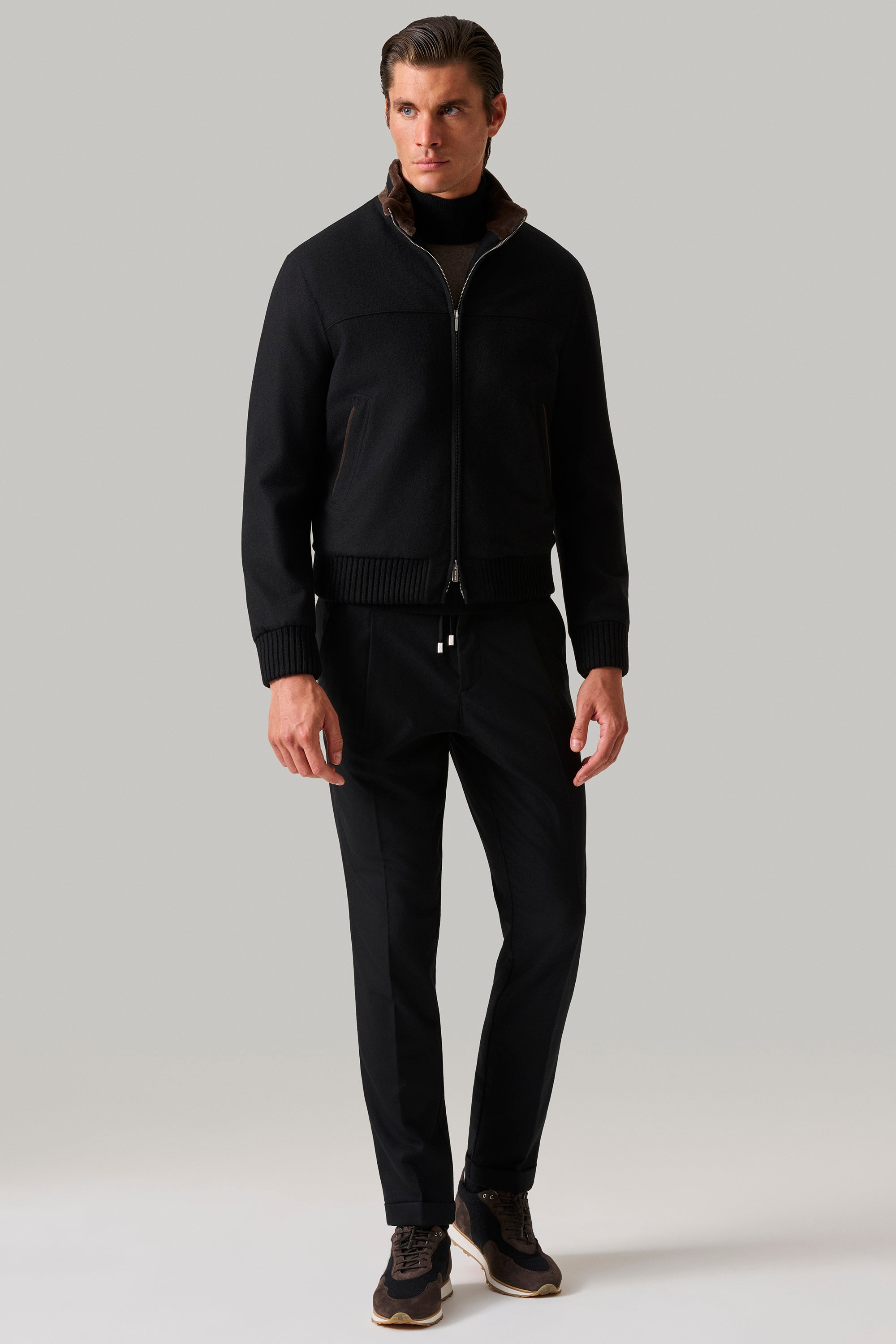 CONFORT jacket in cashmere felt and mink