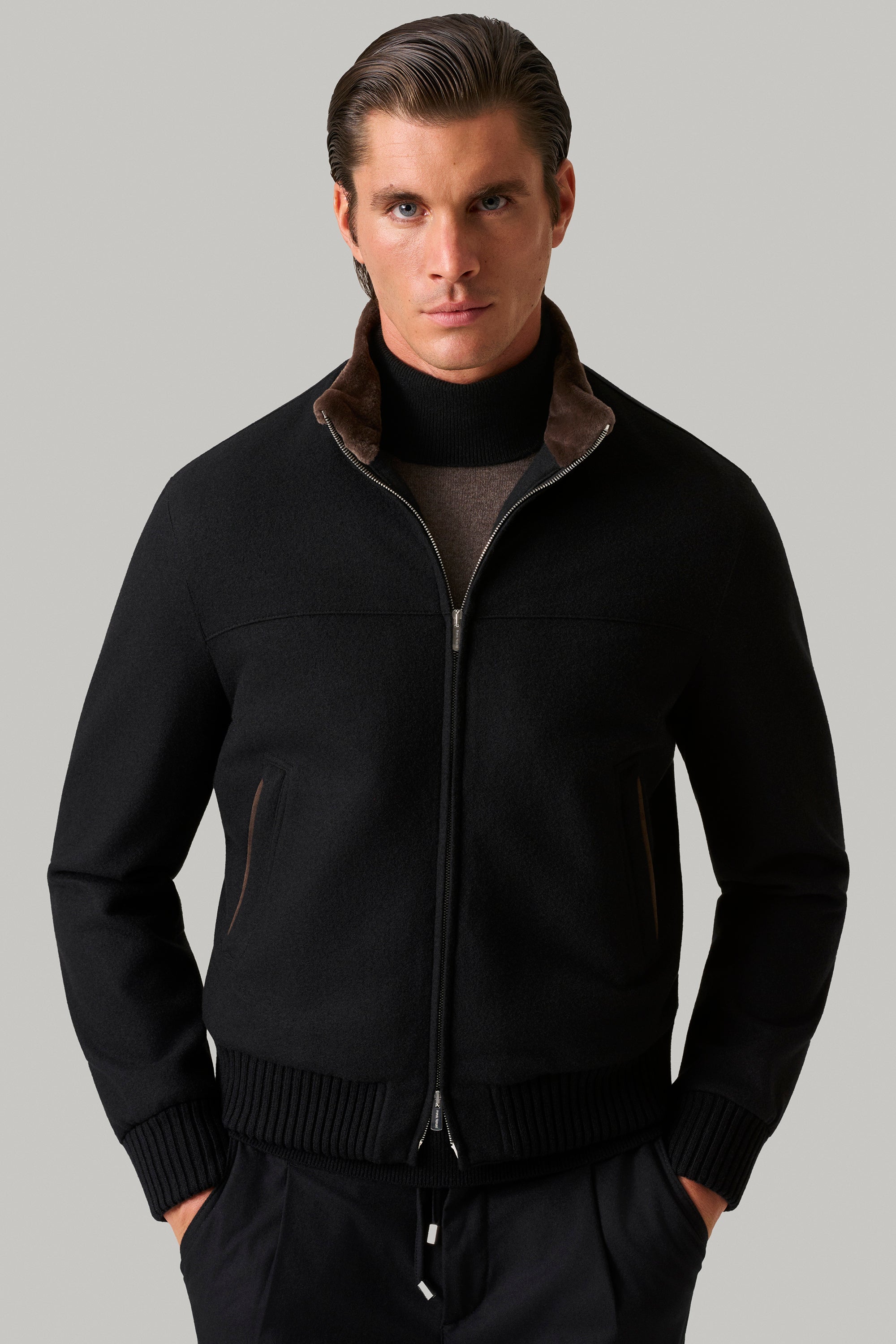 CONFORT jacket in cashmere felt and mink