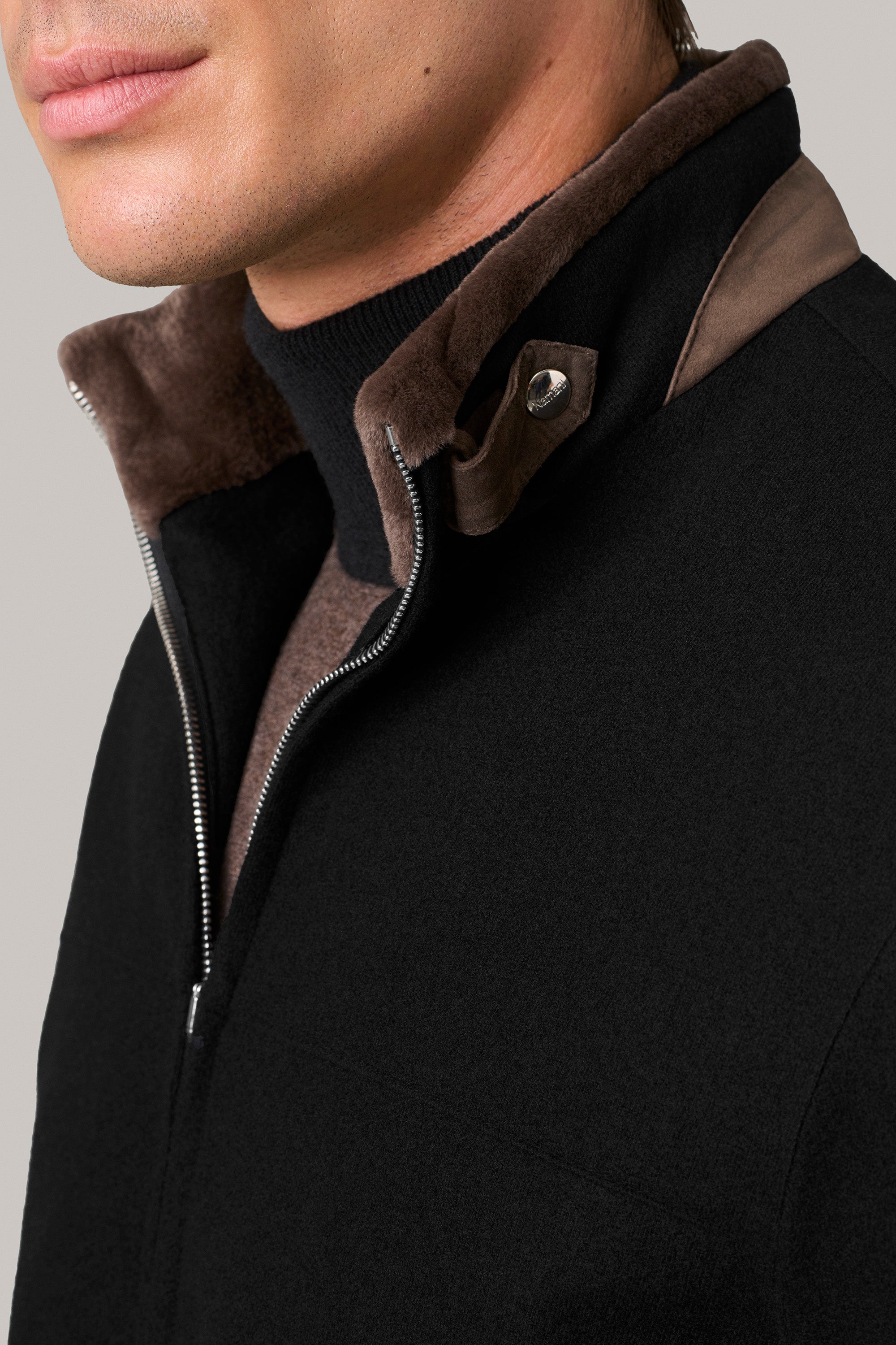 CONFORT jacket in cashmere felt and mink