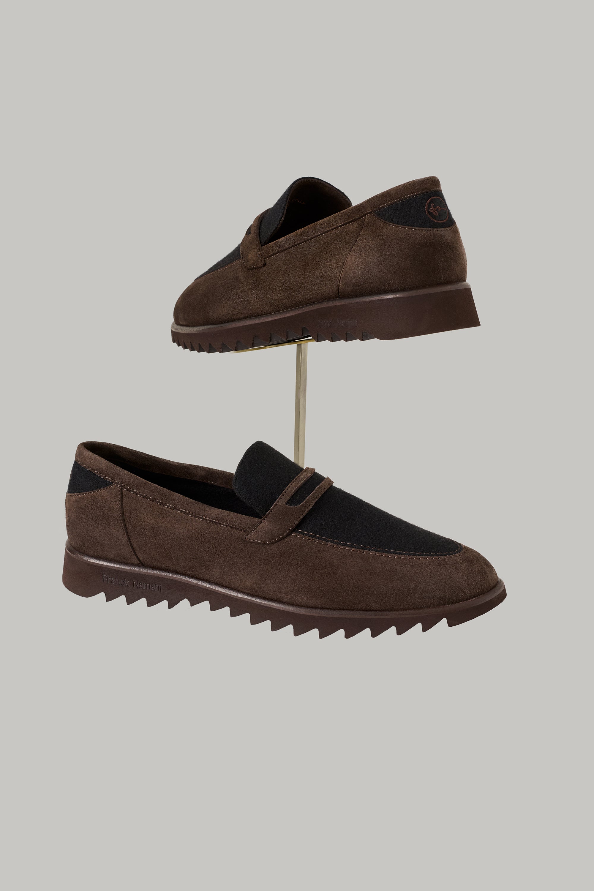 Mocassin BROOKLYN en suède et en ultimum cachemire felt