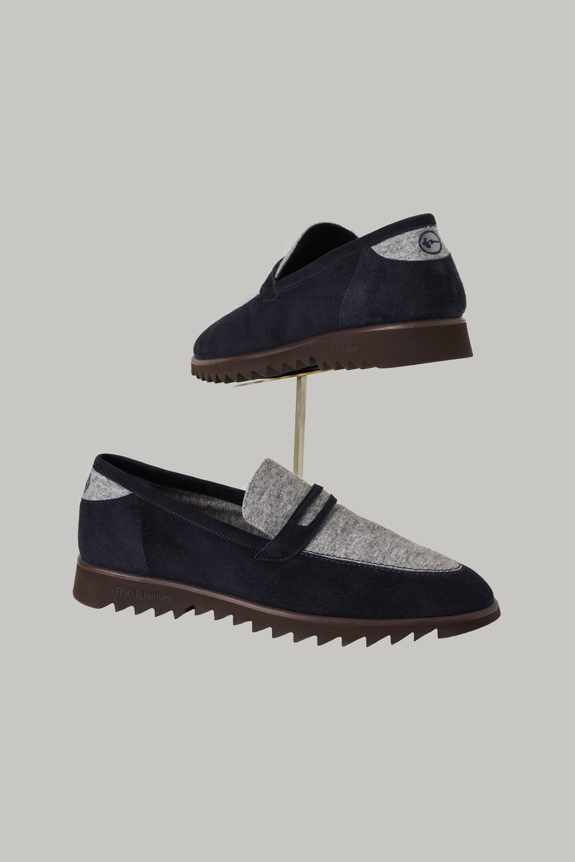 Mocassin BROOKLYN en suède et en ultimum cachemire felt