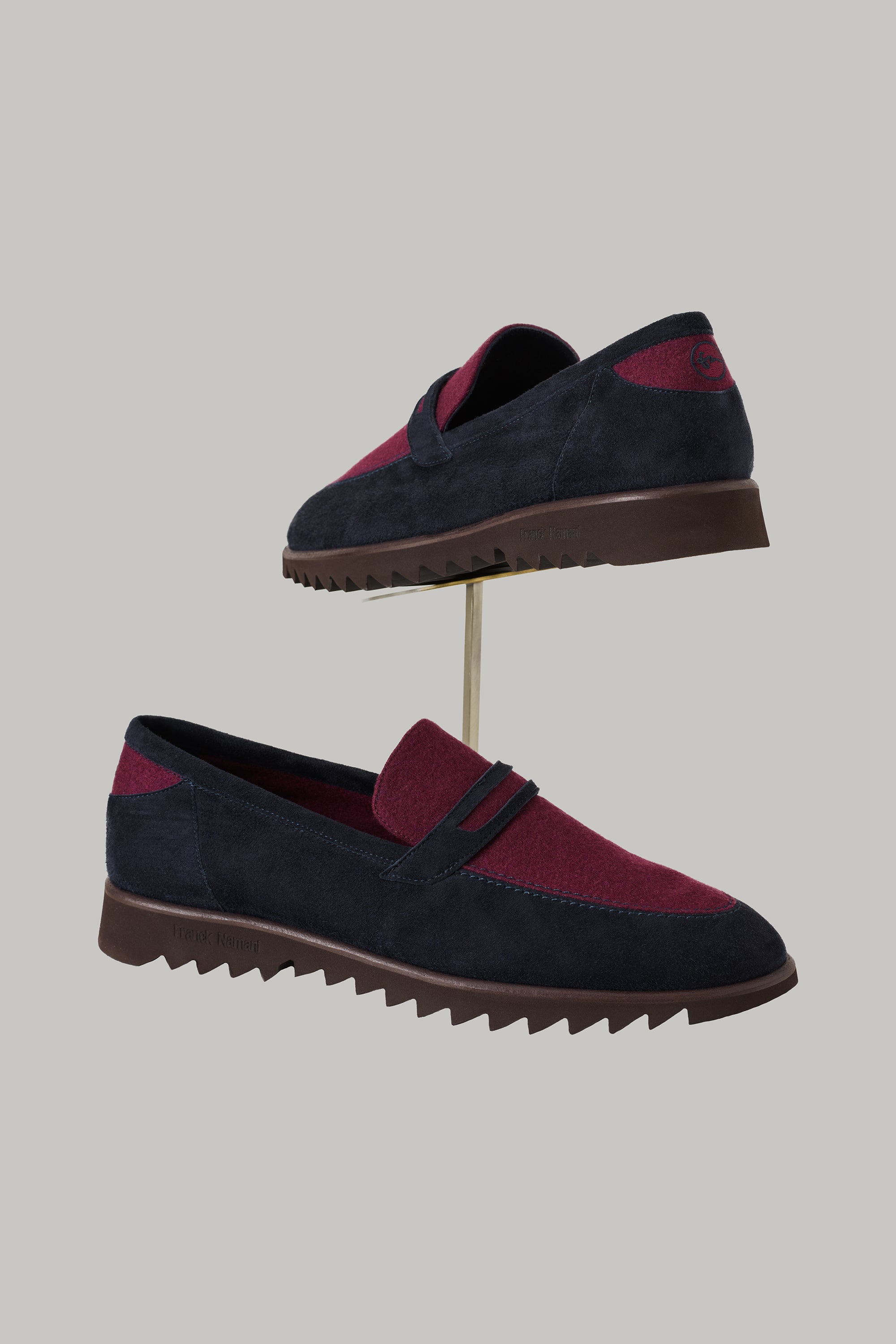 Mocassin BROOKLYN en suède et en ultimum cachemire felt