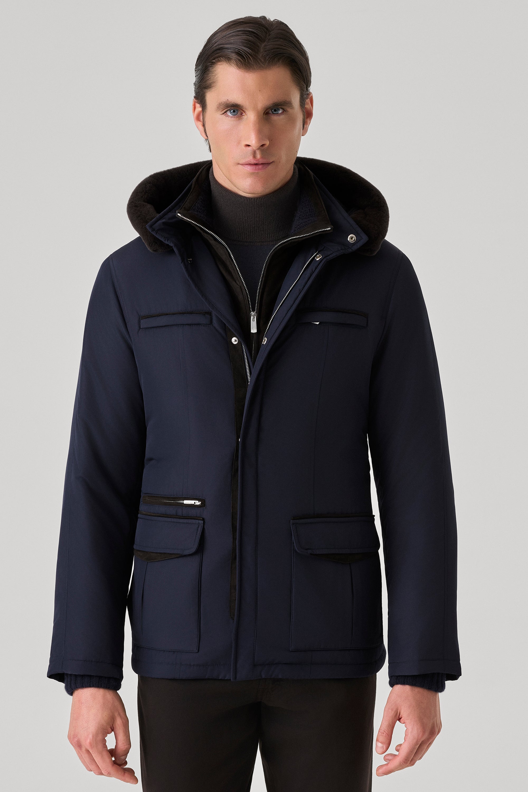 Parka Elvis en silk nylon ultra-light et vison