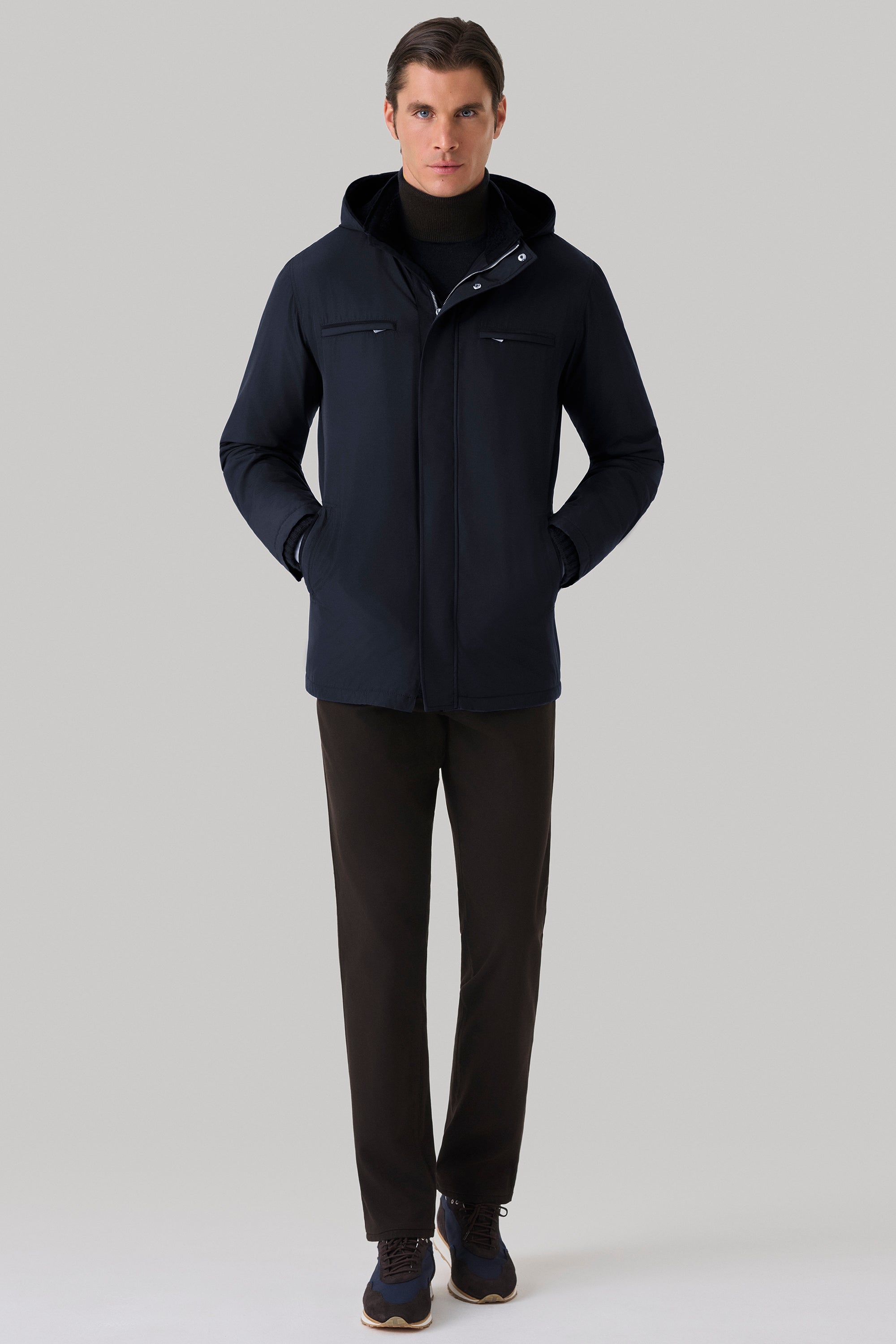 Parka Courchevel en silk nylon ultra-light et mouton