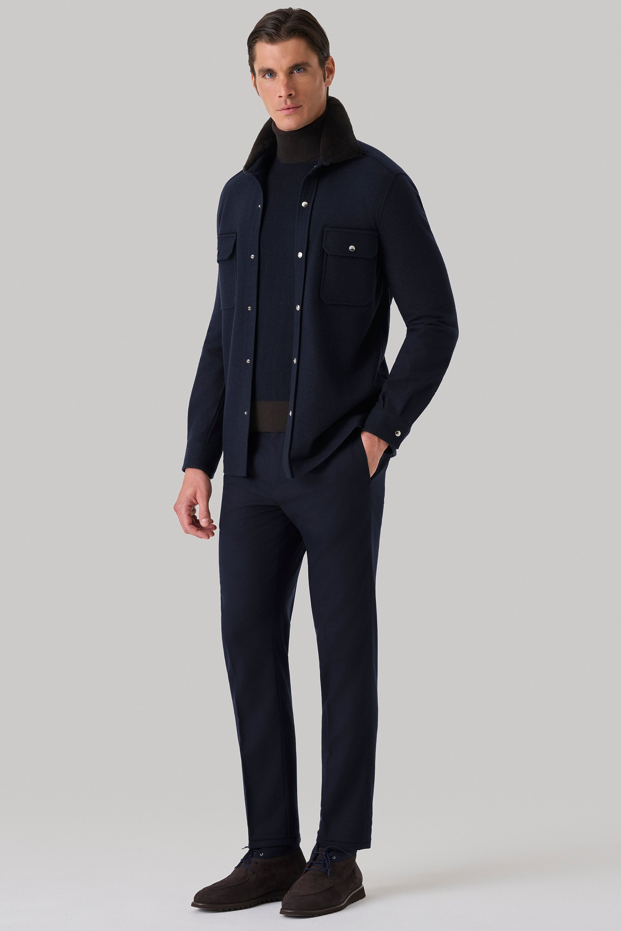 Chemise en ultimum cachemire felt et vison