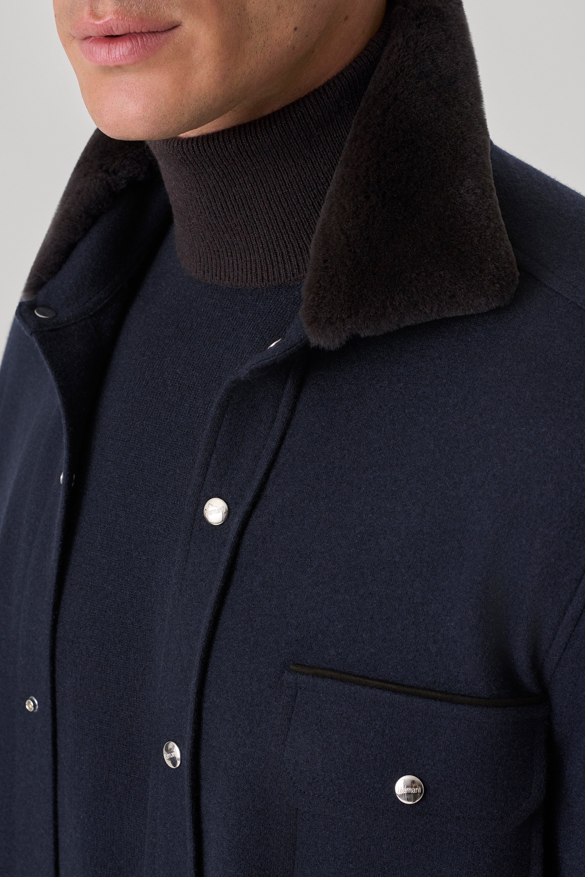 Chemise en ultimum cachemire felt et vison