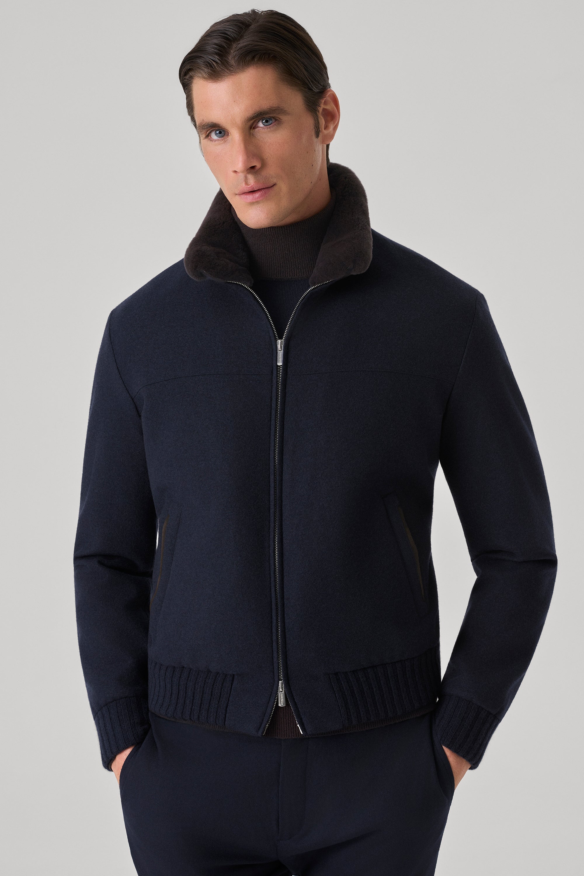 Blouson Confort en ultimum cachemire felt et vison