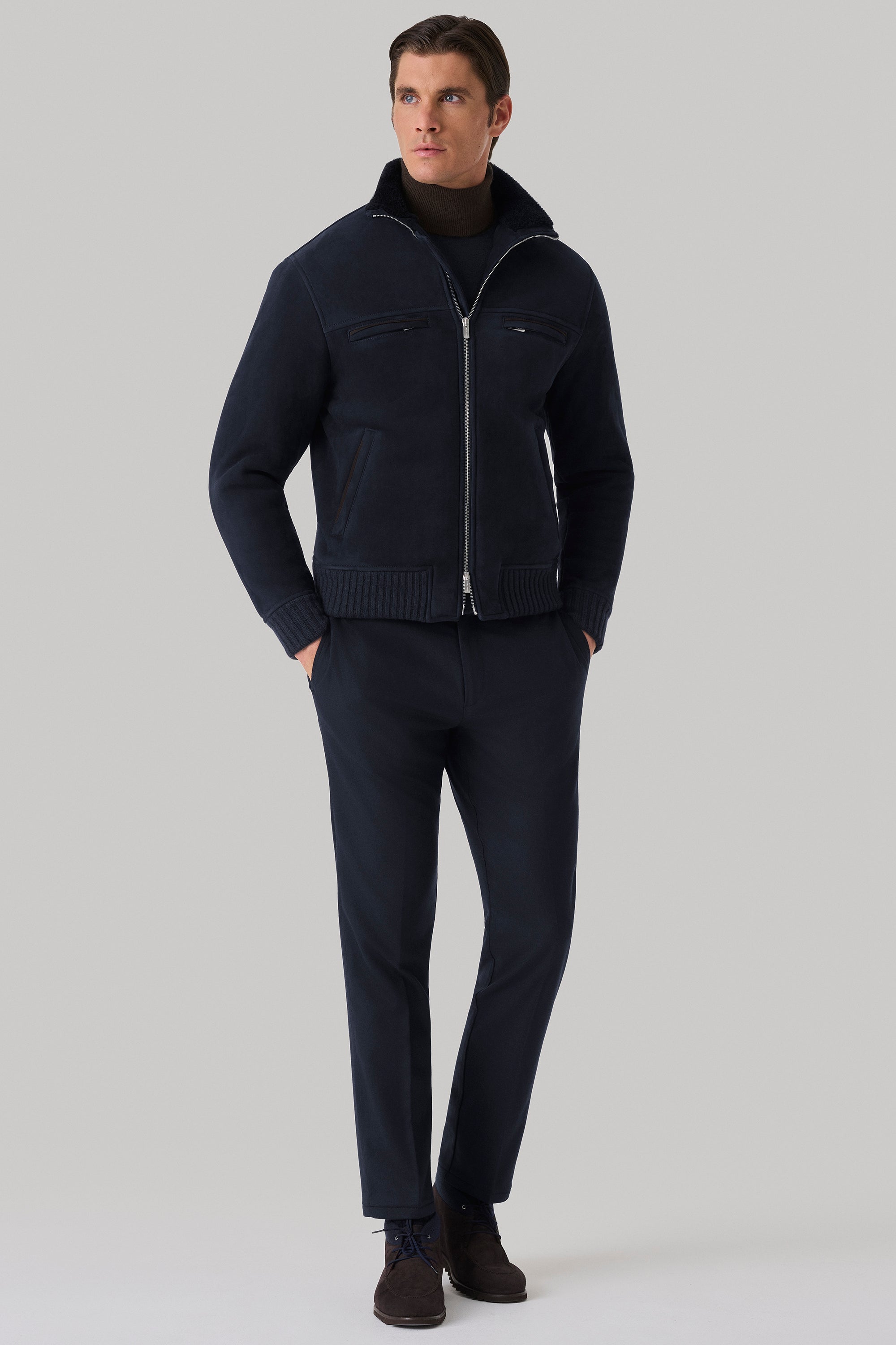 Blouson Cortina en suède, doublure en mouton
