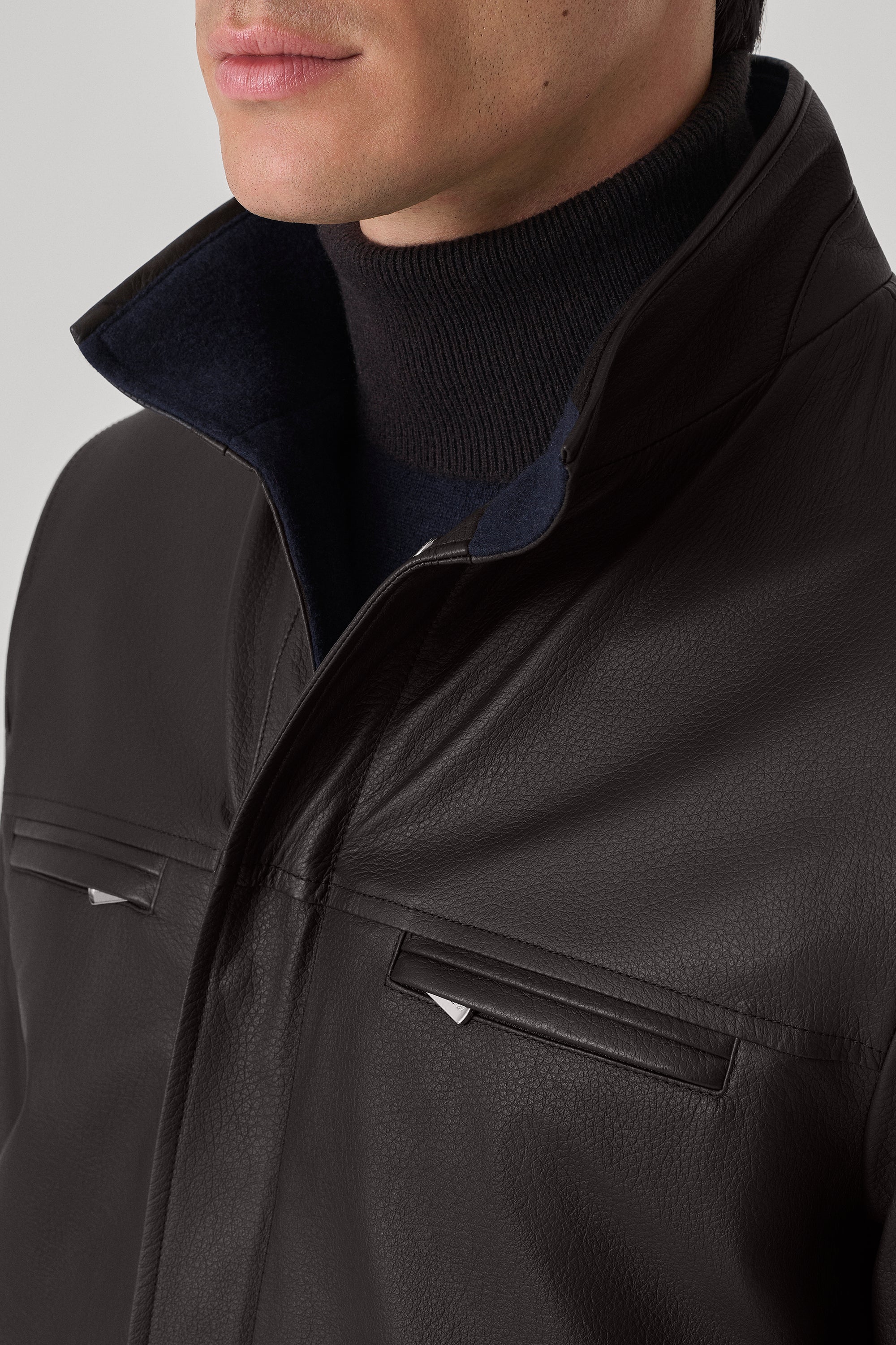 Parka Tom réversible en cuir de cerf et ultimum cachemire felt