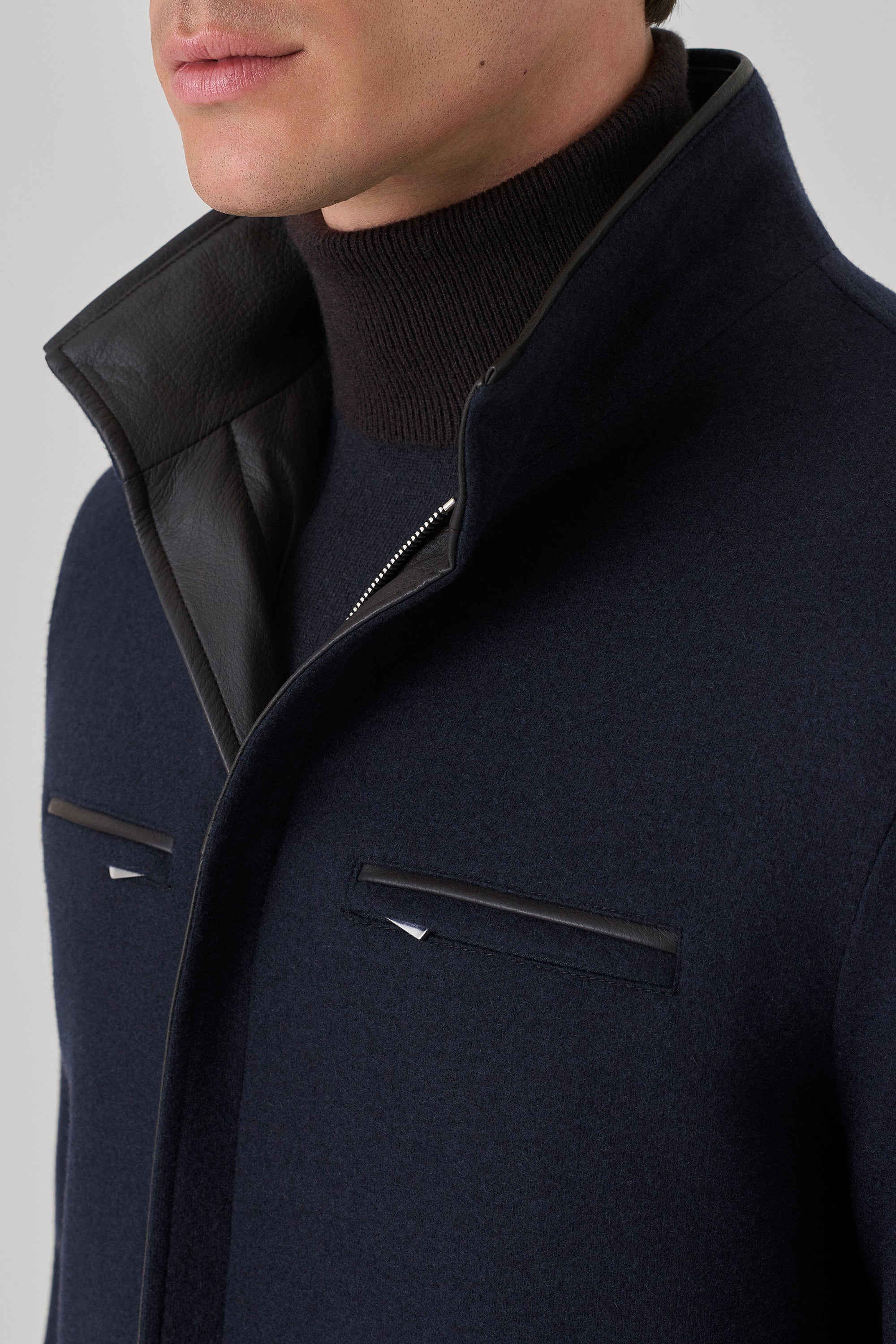Parka Tom réversible en cuir de cerf et ultimum cachemire felt
