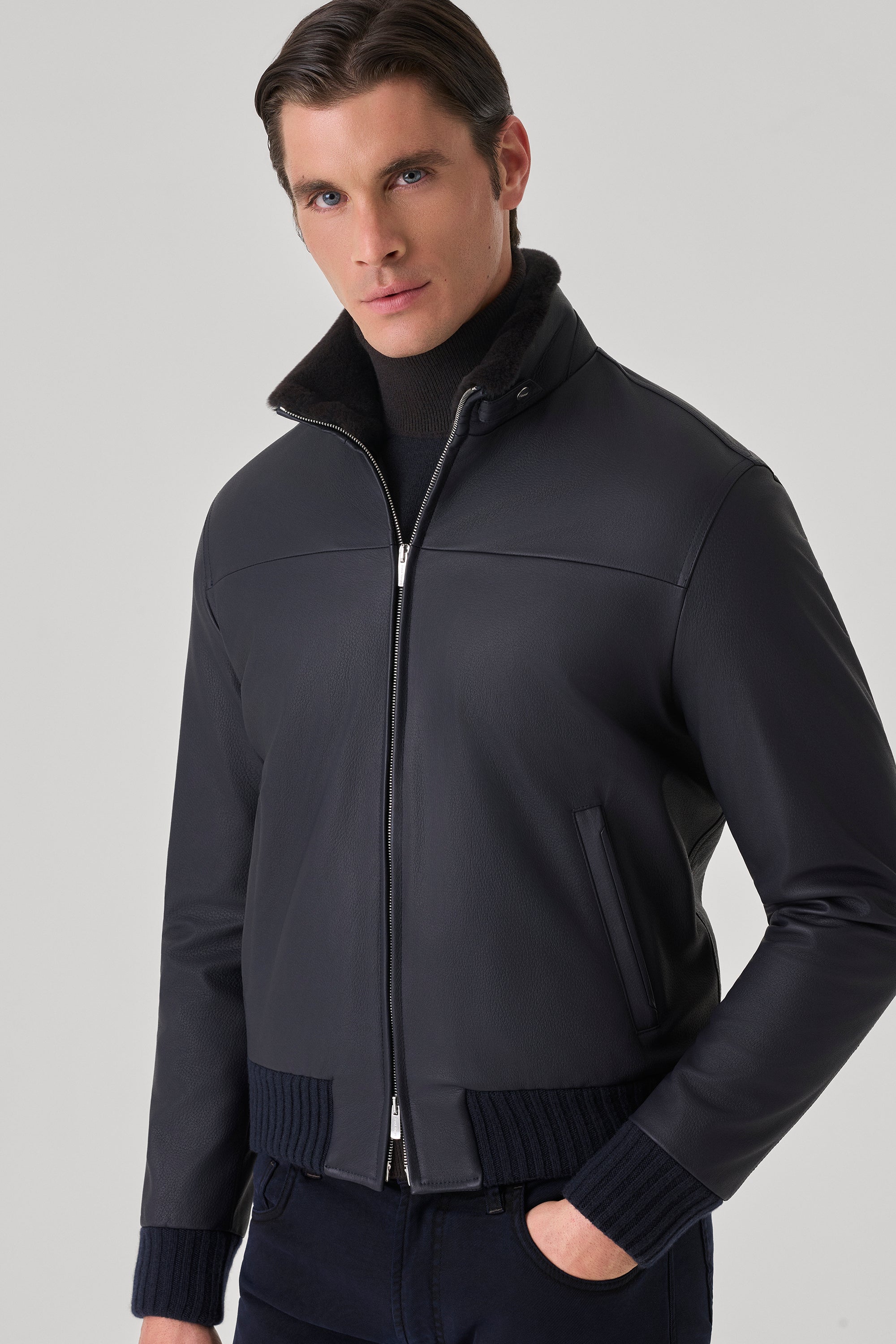 Blouson Confort en cuir de cerf