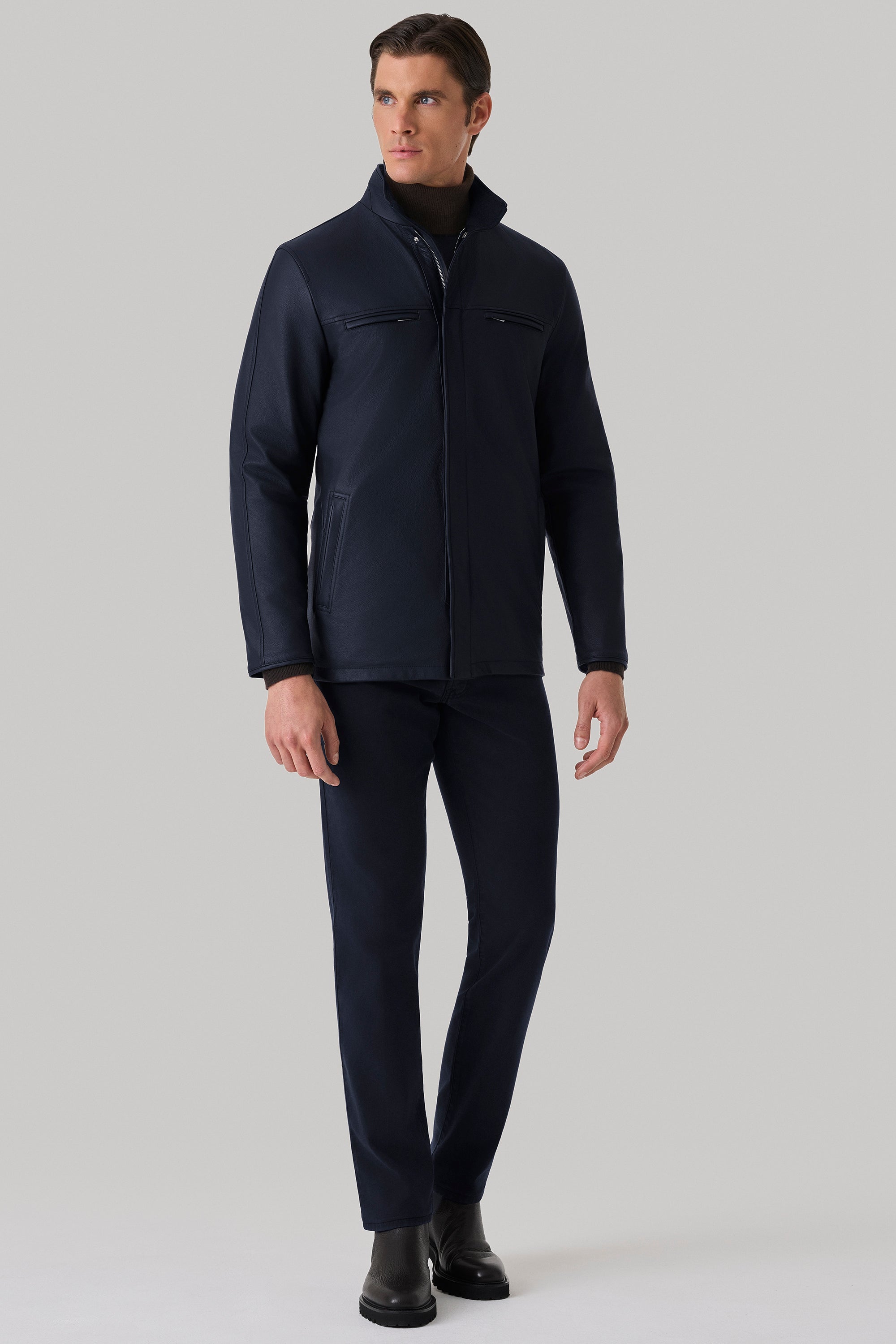 Parka Tom réversible en cuir de cerf et ultimum cachemire felt