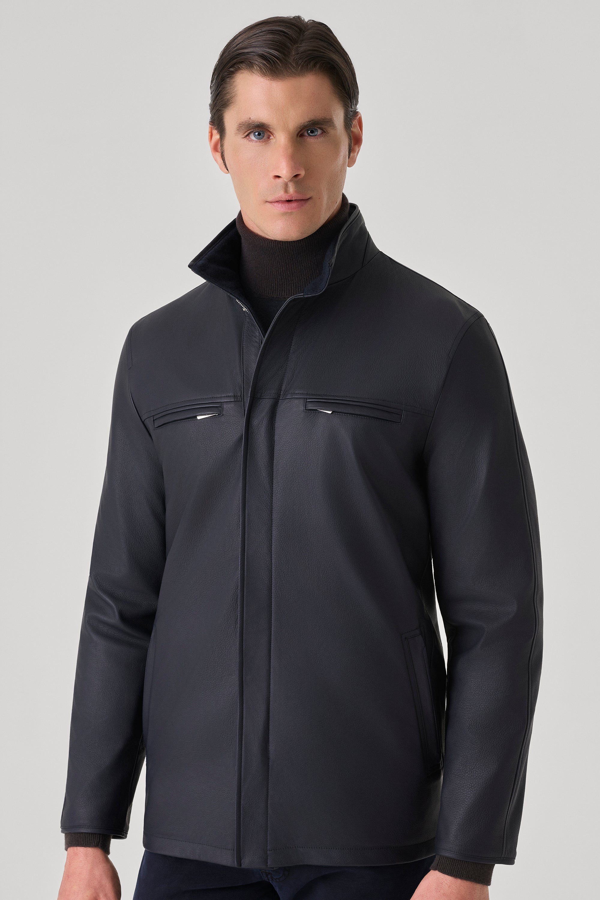 Parka Tom réversible en cuir de cerf et ultimum cachemire felt