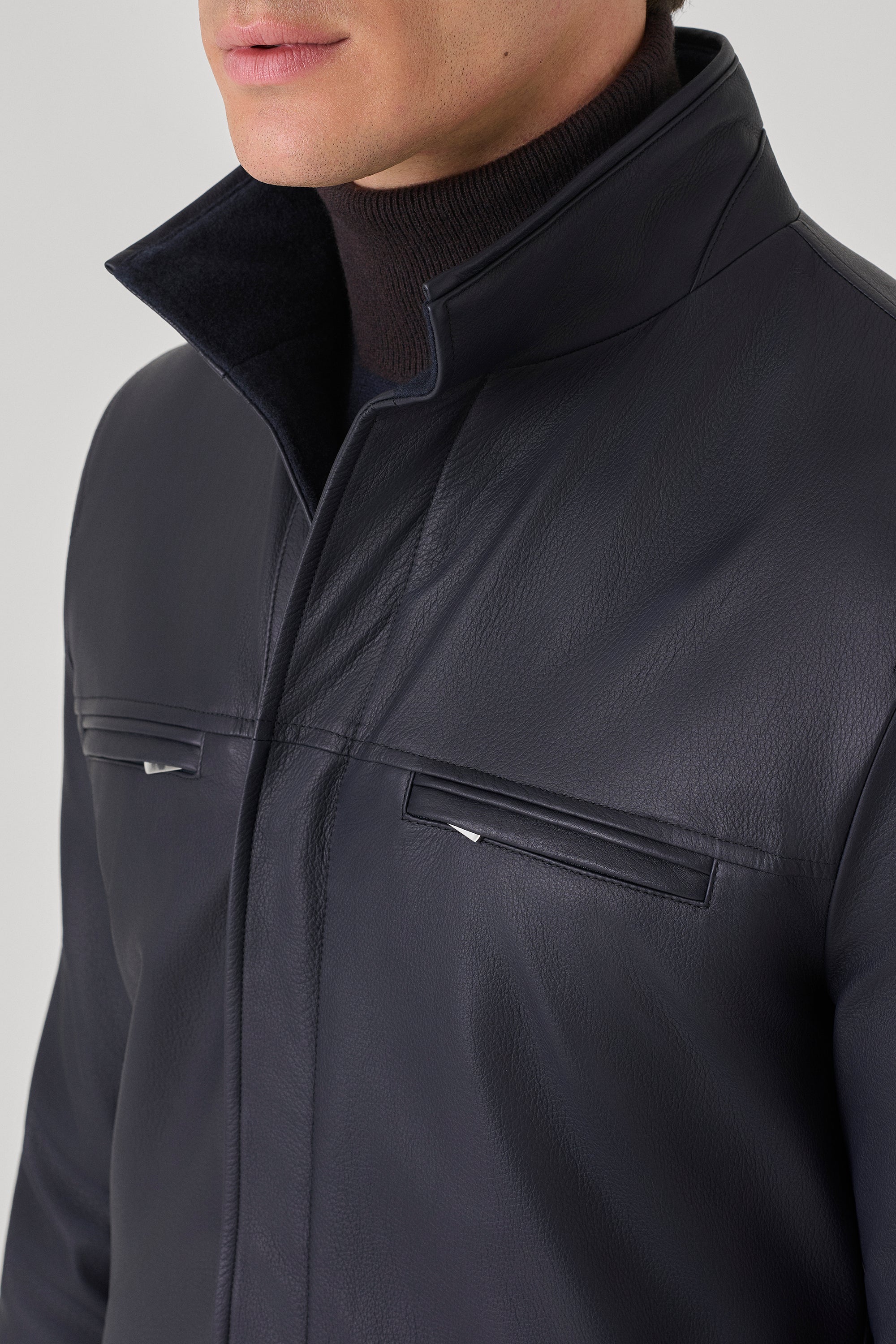 Parka Tom réversible en cuir de cerf et ultimum cachemire felt