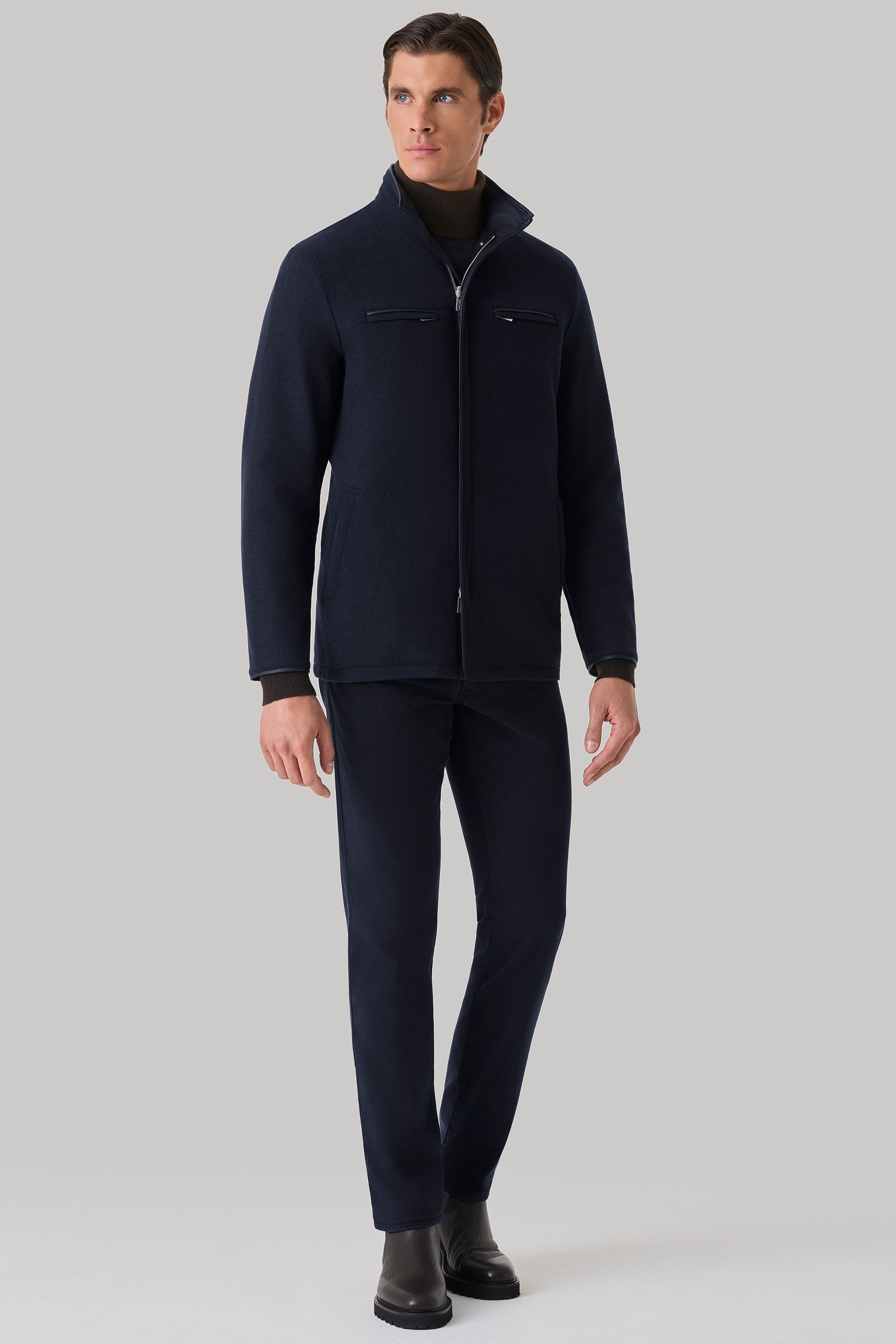 Parka Tom réversible en cuir de cerf et ultimum cachemire felt