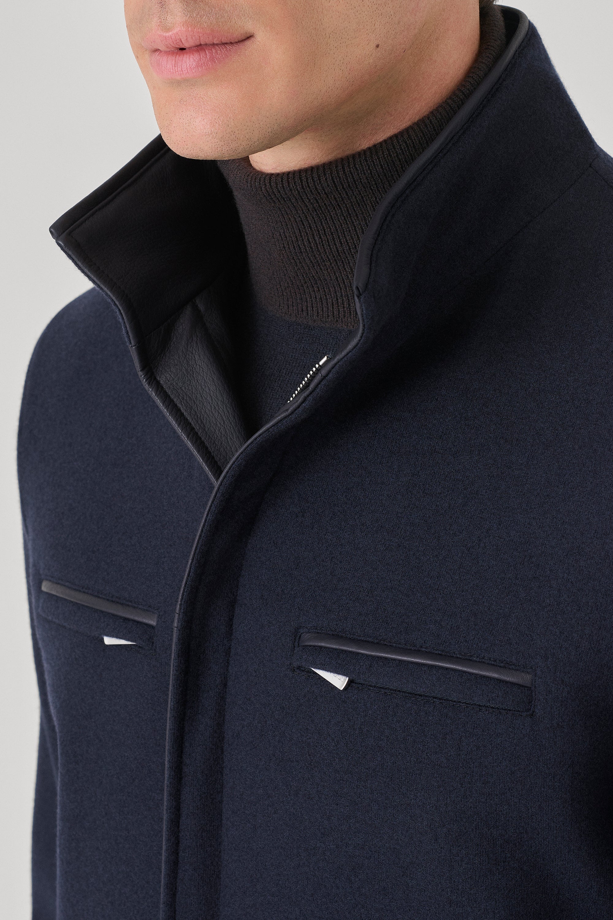 Parka Tom réversible en cuir de cerf et ultimum cachemire felt