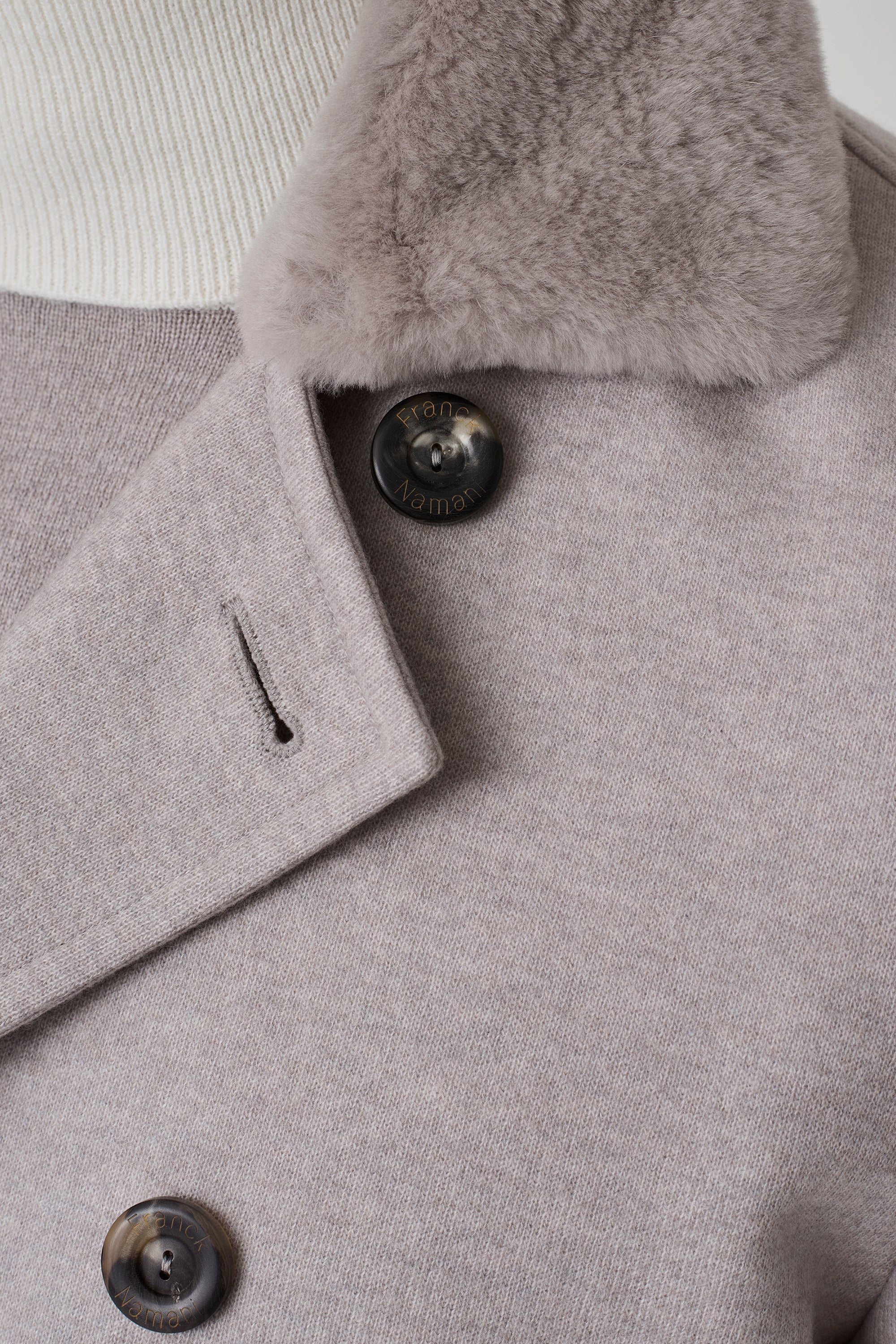 Ultimum cashmere® felt duffle coat with mink collar