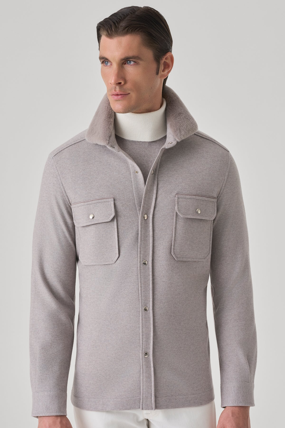 Chemise en ultimum cachemire felt et vison