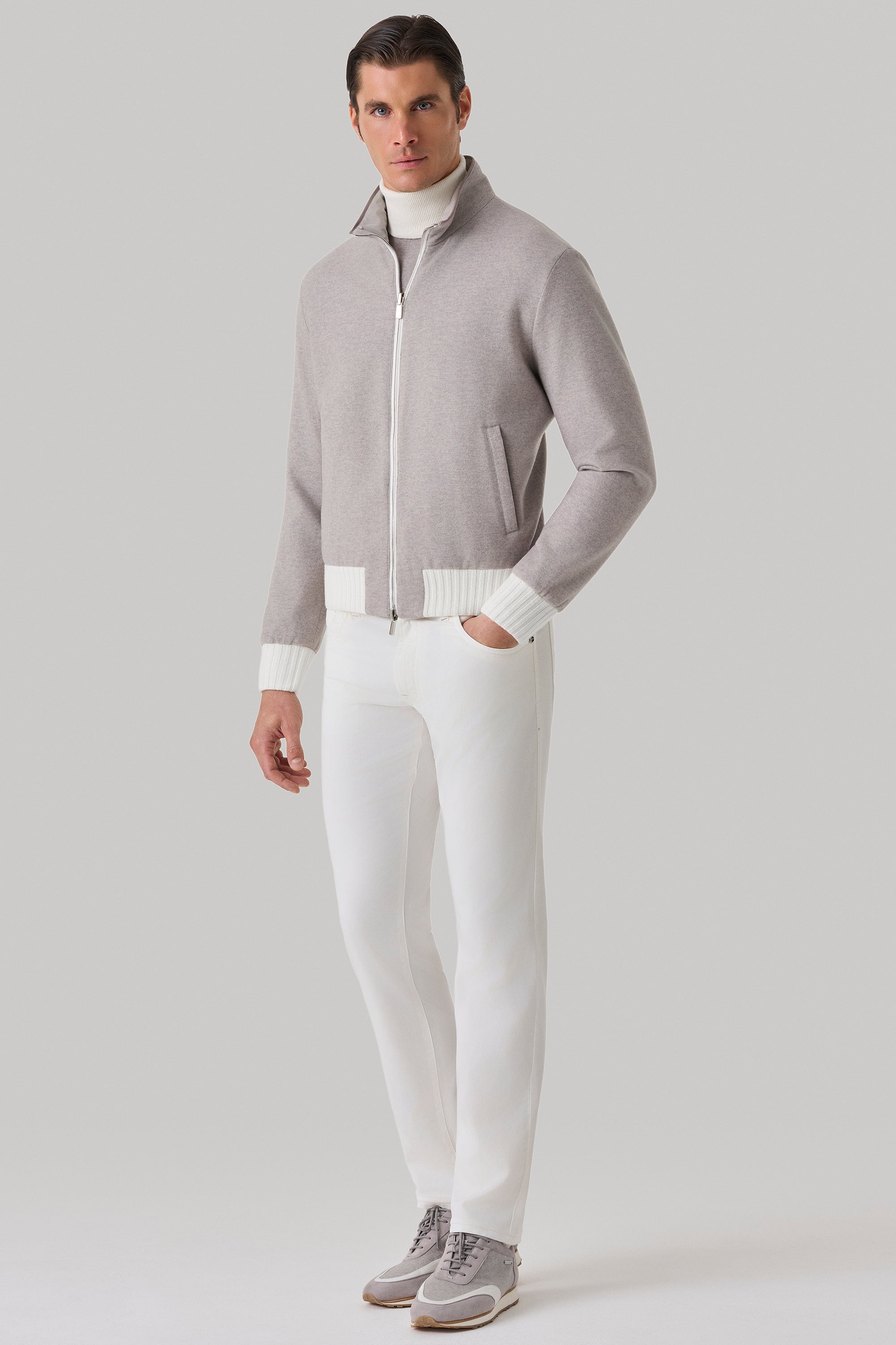 CONFORT Reversible jacket in ultimum cashmere® felt and ultra-light silk nylon