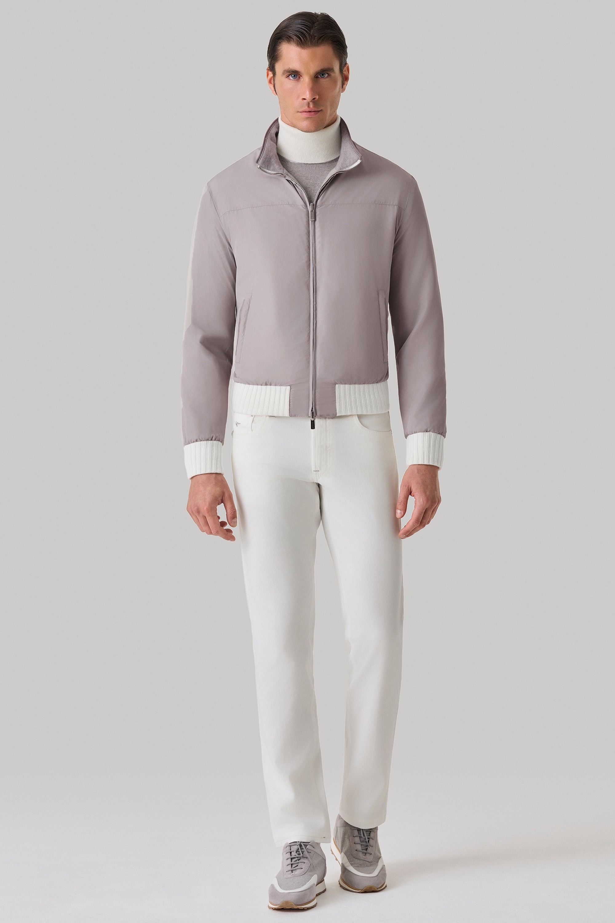 CONFORT Reversible jacket in ultimum cashmere® felt and ultra-light silk nylon