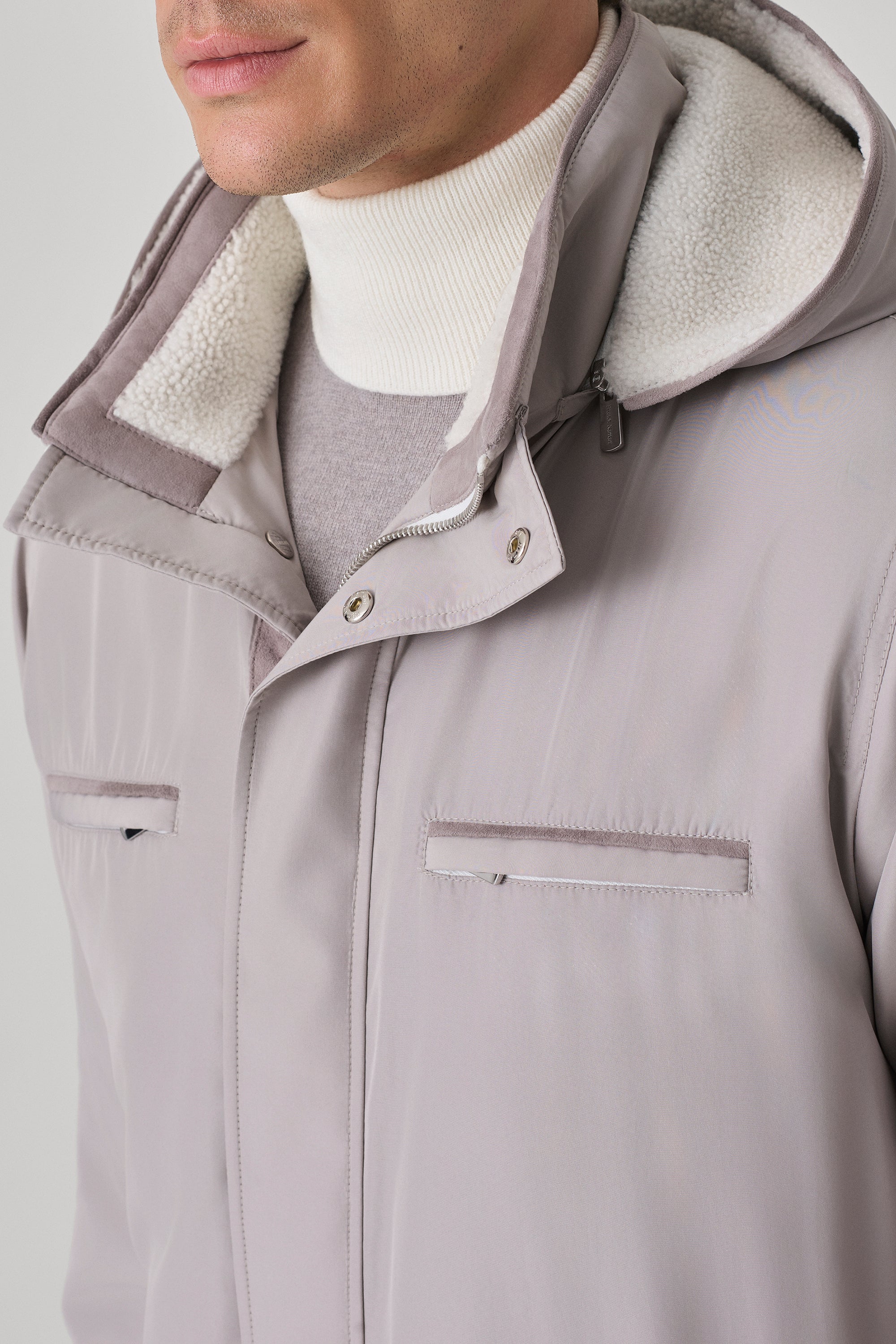 Parka Courchevel en silk nylon ultra-light et mouton