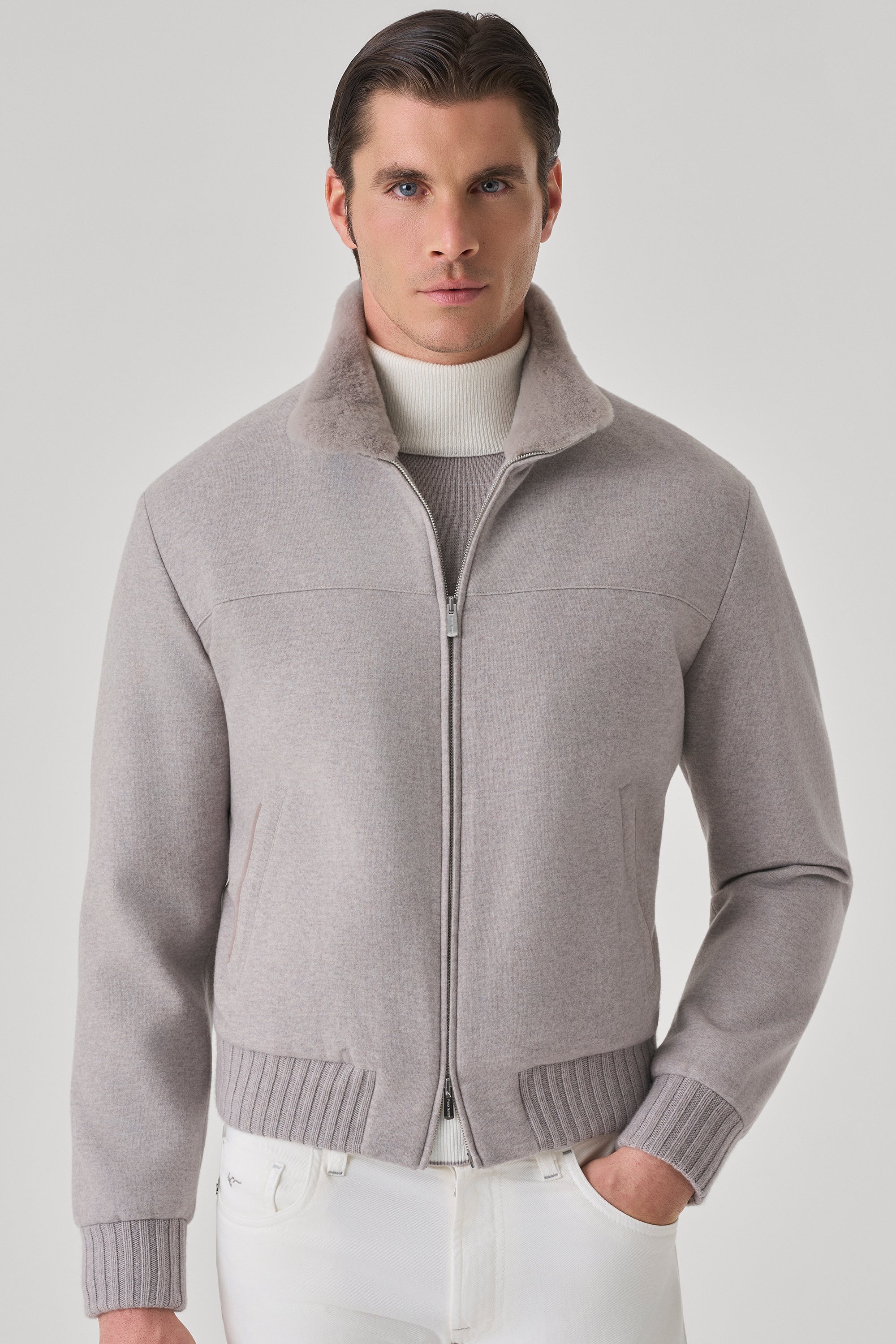 Blouson Confort en ultimum cachemire felt et vison