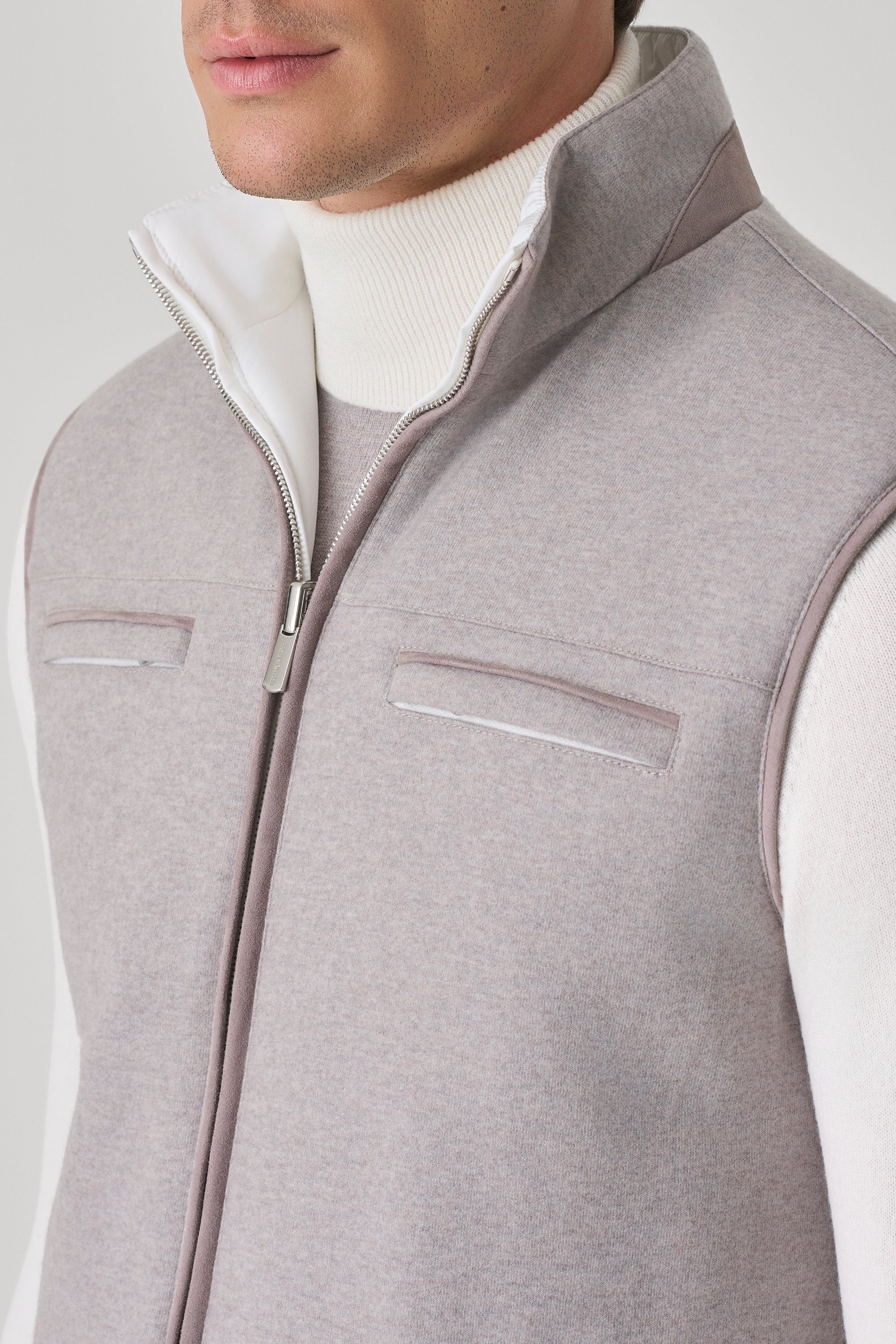 Gilet Tom Réversible en ultimum cachemire felt et silk nylon ultra-light